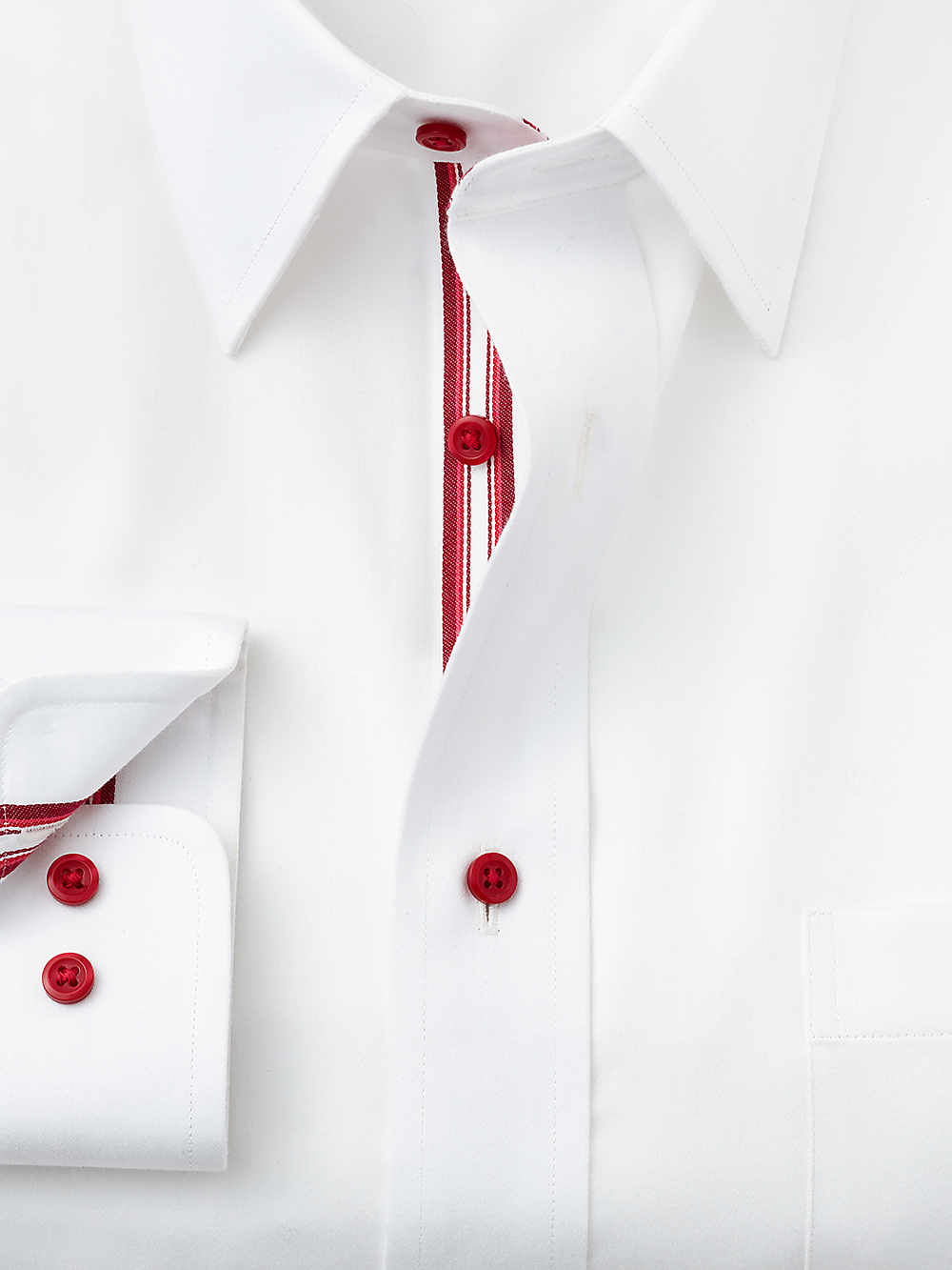 Alternate Image of Non-iron Cotton Solid Dress Shirt With Contrast Trim-2