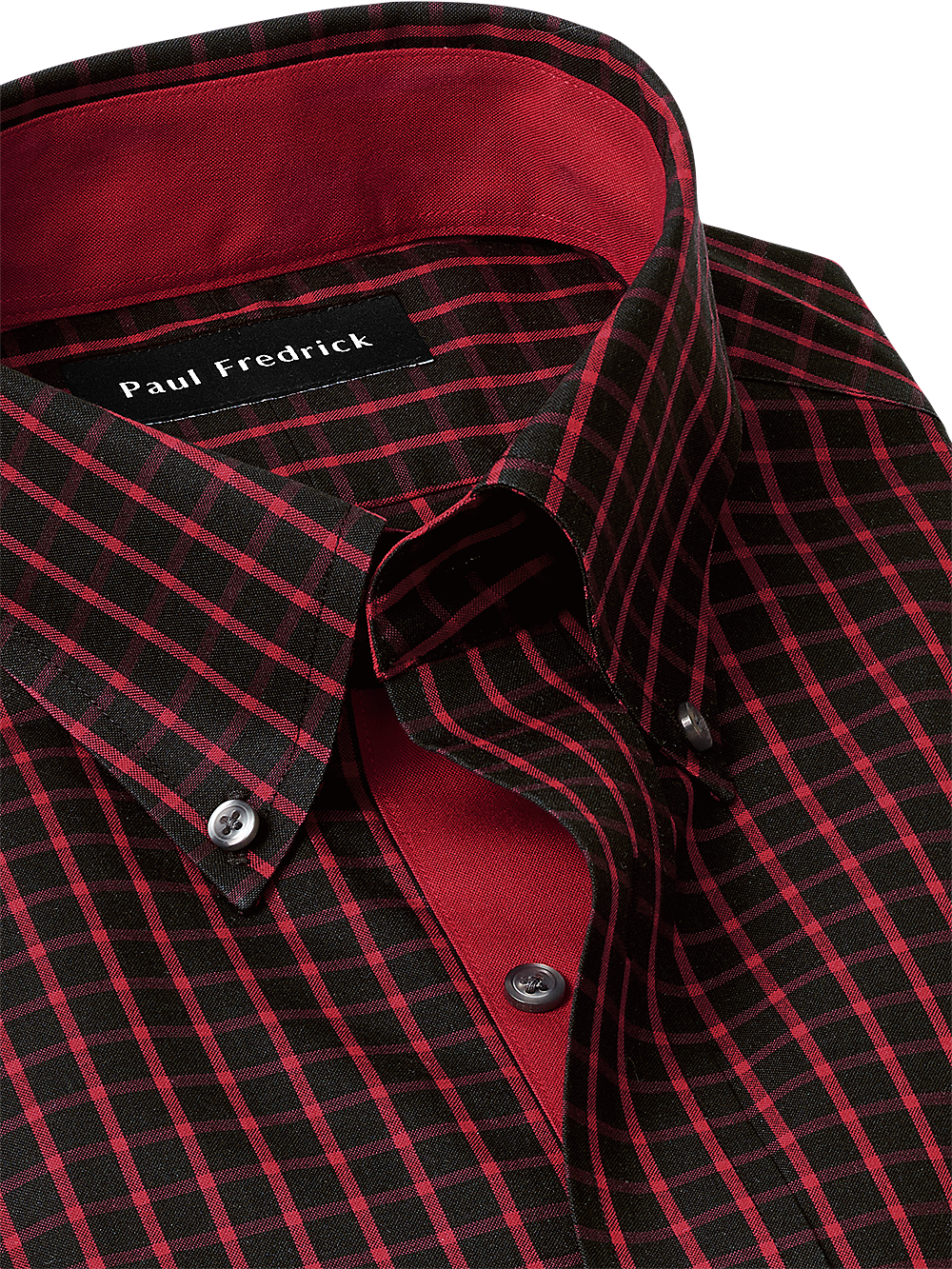 Alternate Image of Non-iron Cotton Check Dress Shirt With Contrast Trim-2