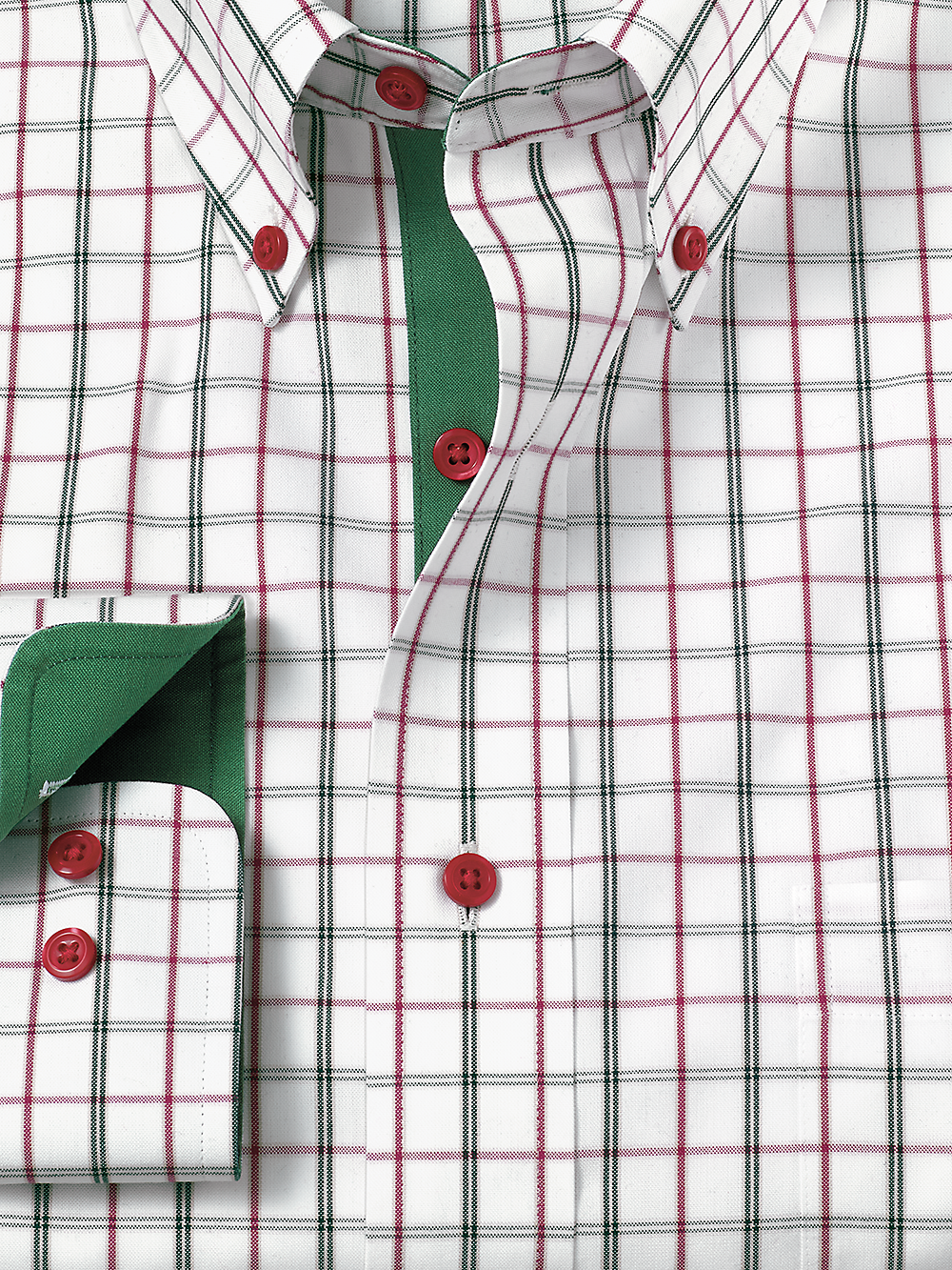 Alternate Image of Non-iron Cotton Windowpane Dress Shirt With Contrast Trim-2