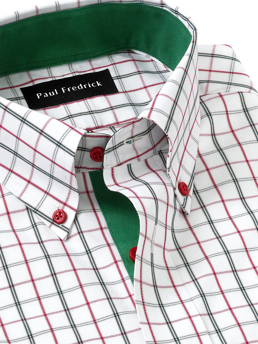 Alternate Image of Non-iron Cotton Windowpane Dress Shirt With Contrast Trim-3