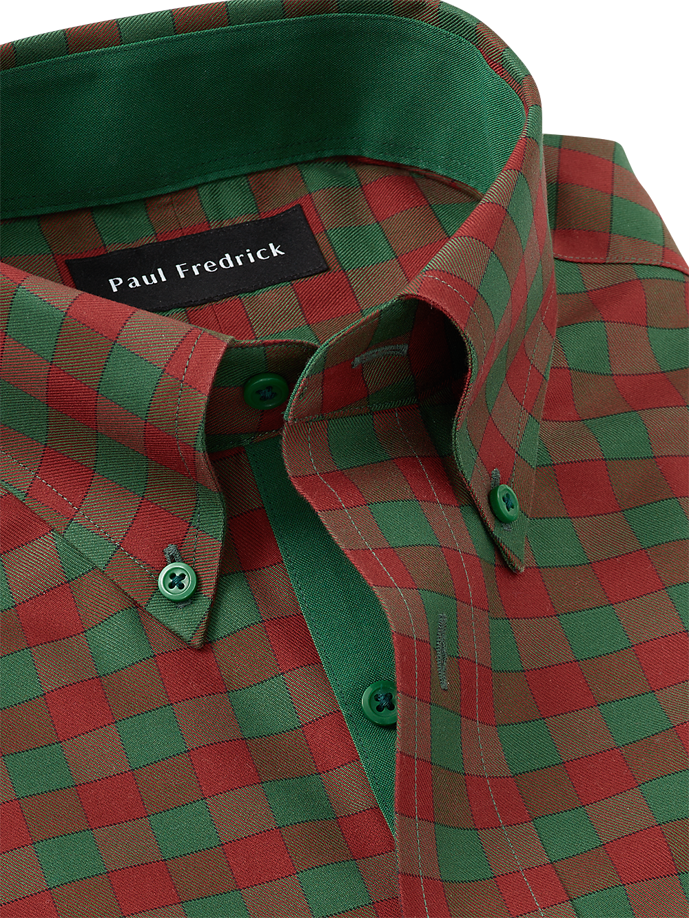 Alternate Image of Non-iron Cotton Gingham Dress Shirt With Contrast Trim-2