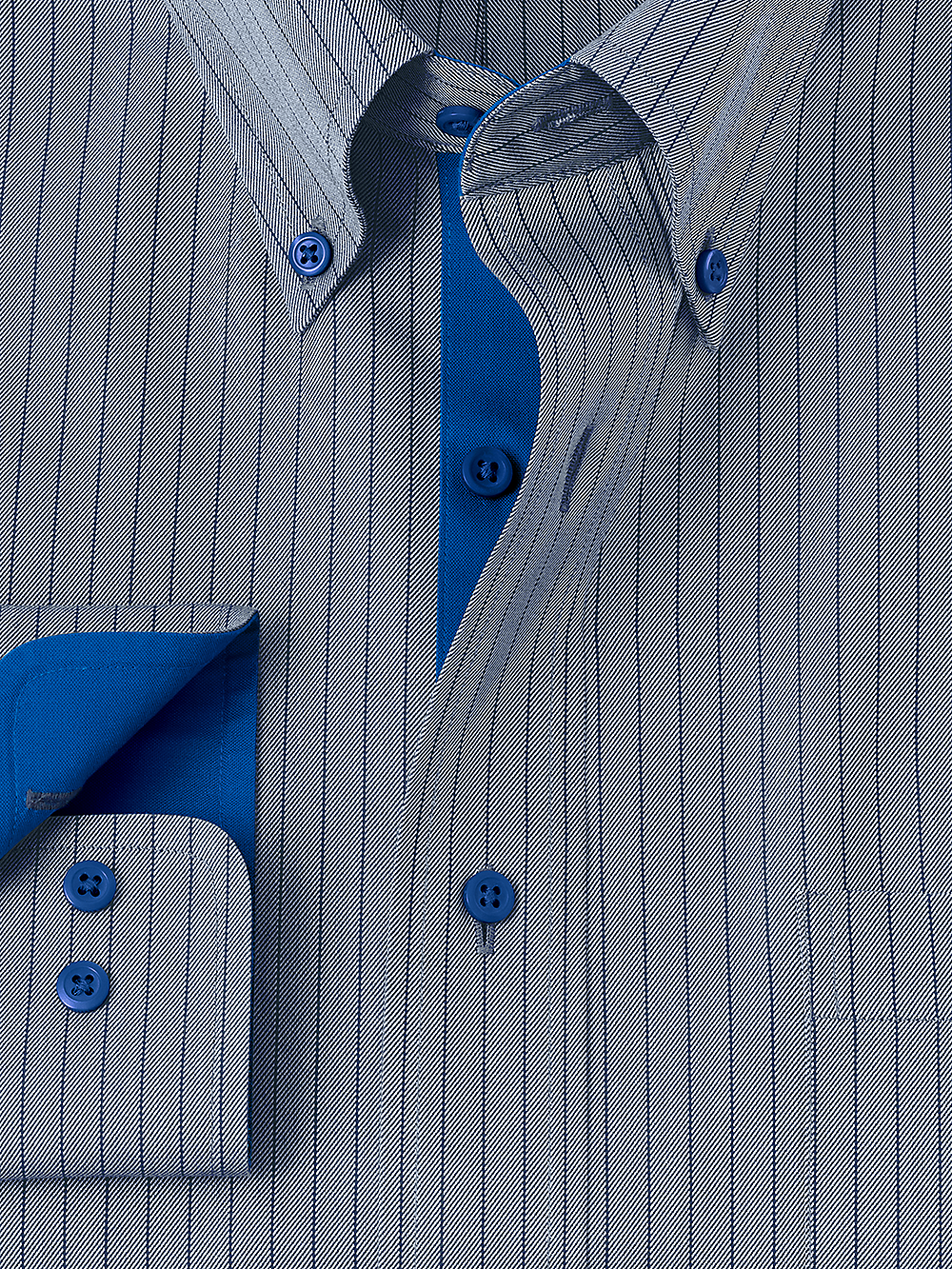 Alternate Image of Non-iron Cotton Stripe Dress Shirt With Contrast Trim-1