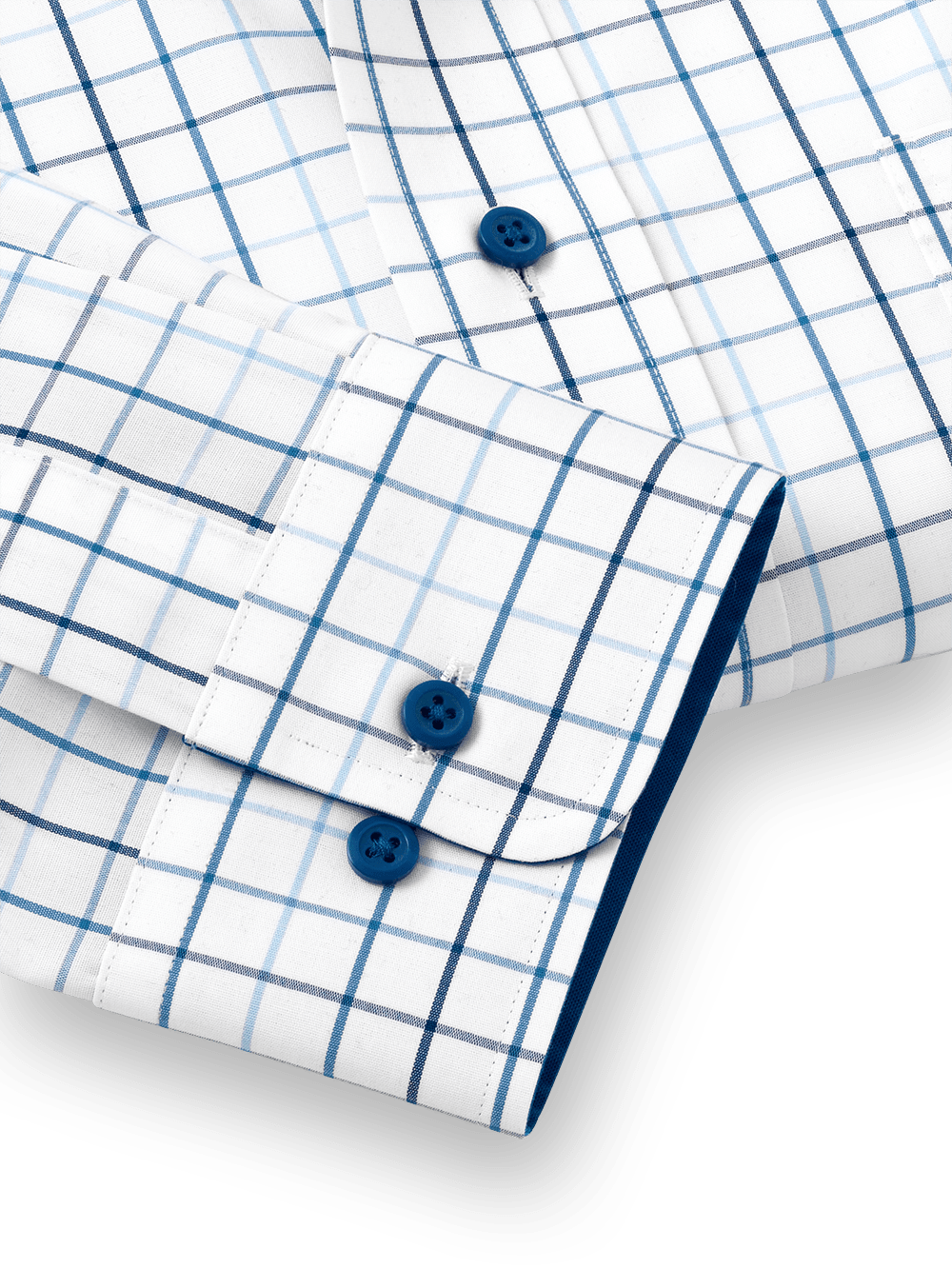 Alternate Image of Non-iron Cotton Tattersall Dress Shirt With Contrast Trim-3