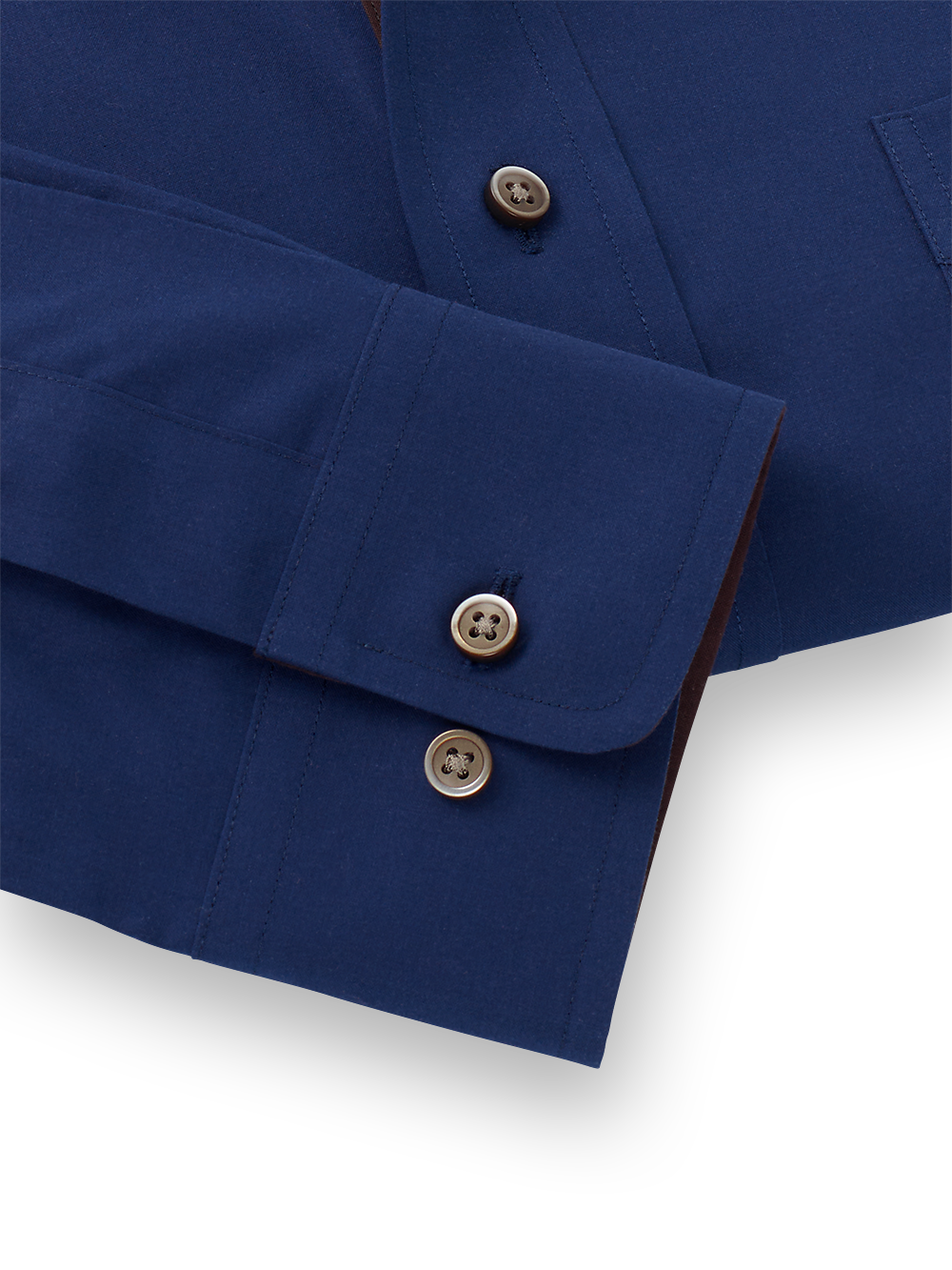 Alternate Image of Non-iron Cotton Solid Dress Shirt With Contrast Trim-3