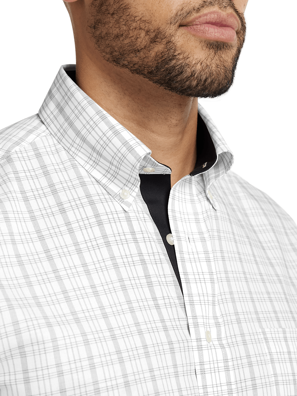 Alternate Image of Non-iron Cotton Check Dress Shirt With Contrast Trim-2