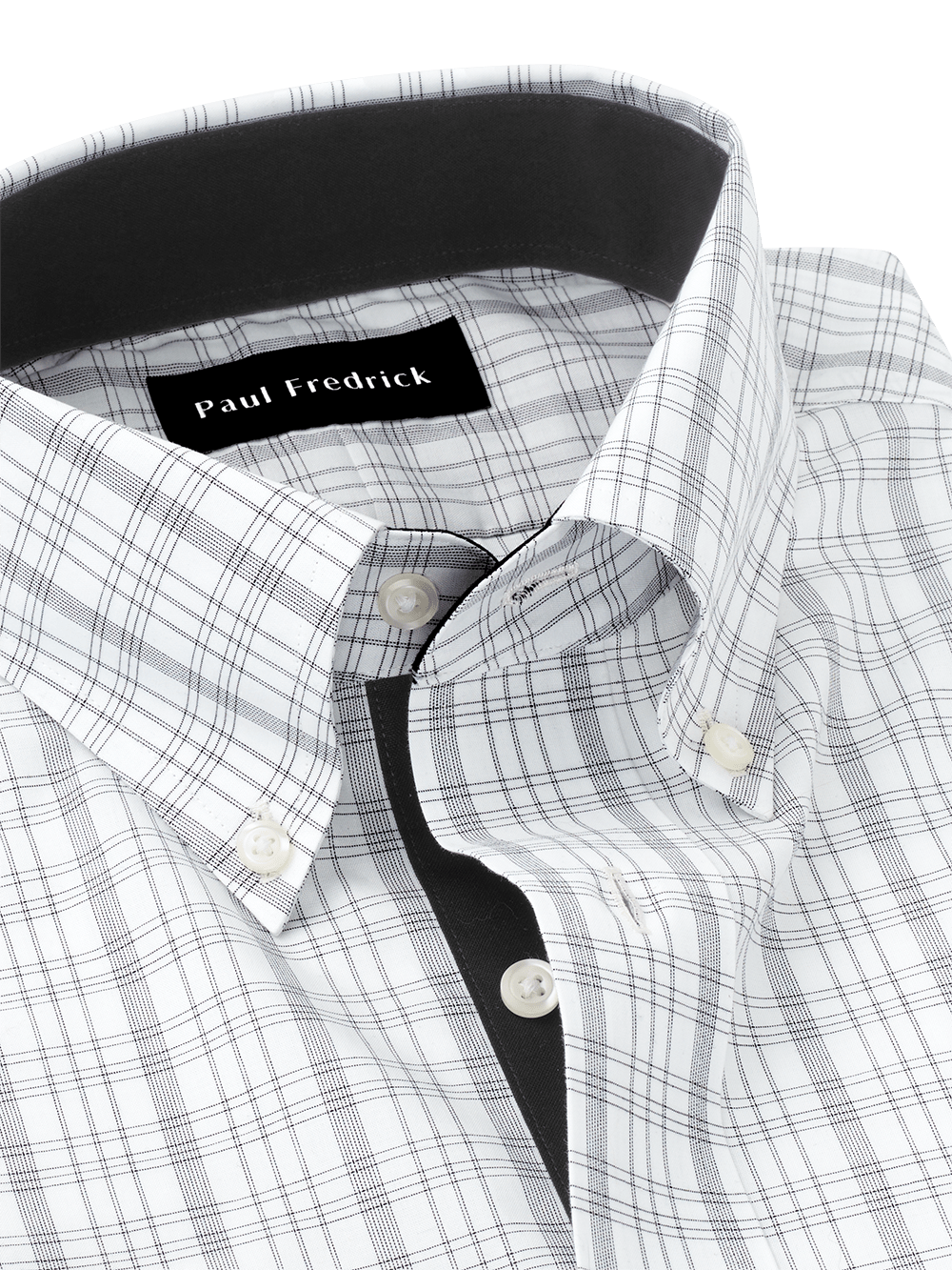 Alternate Image of Non-iron Cotton Check Dress Shirt With Contrast Trim-6