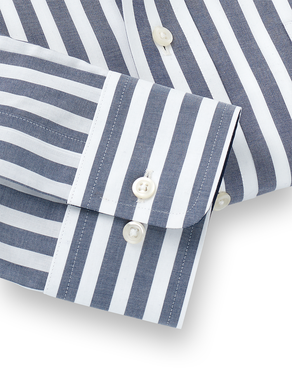 Alternate Image of Non-iron Cotton Stripe Dress Shirt With Contrast Trim-3