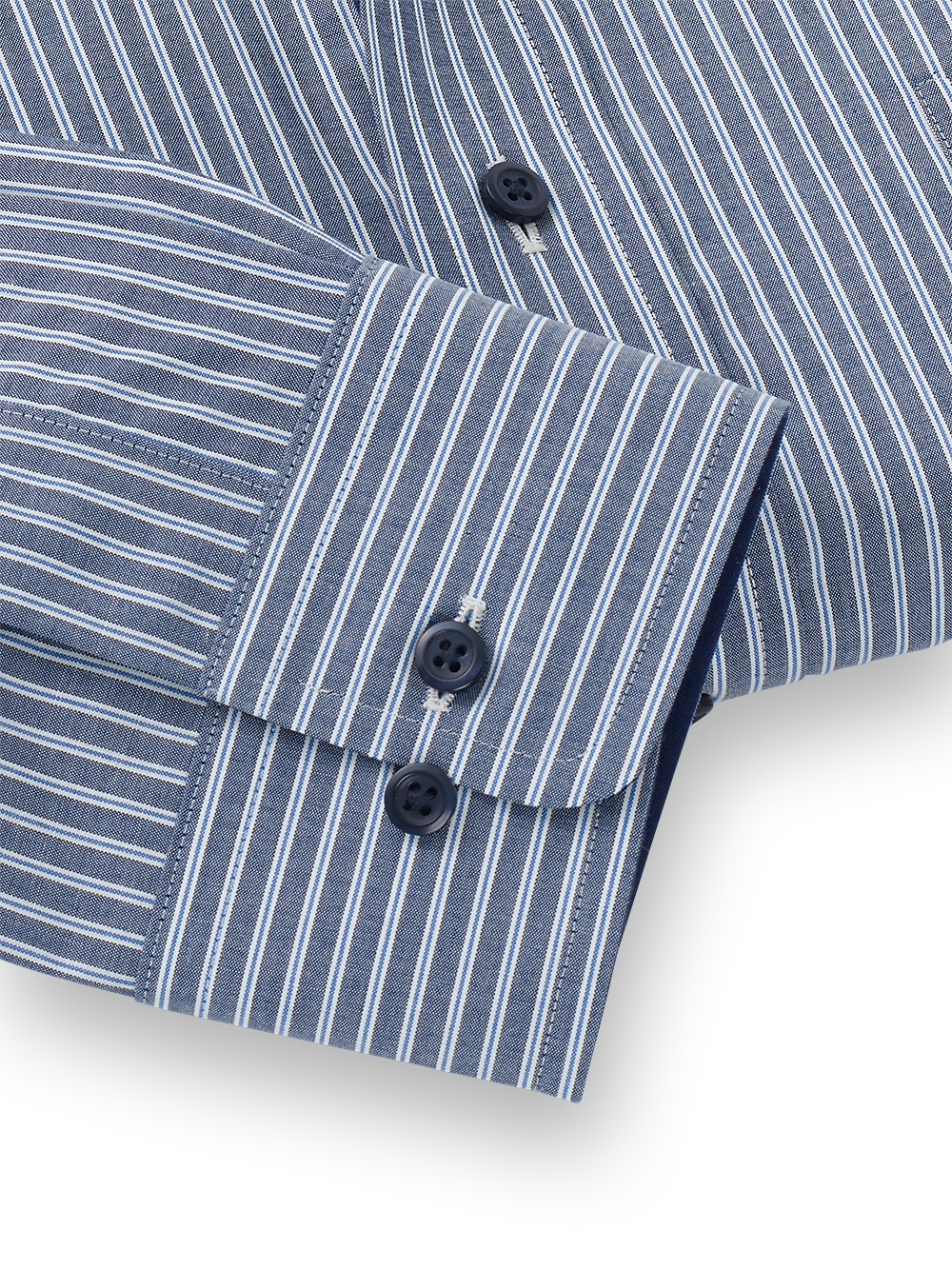Alternate Image of Non-iron Cotton Stripe Dress Shirt With Contrast Trim-3