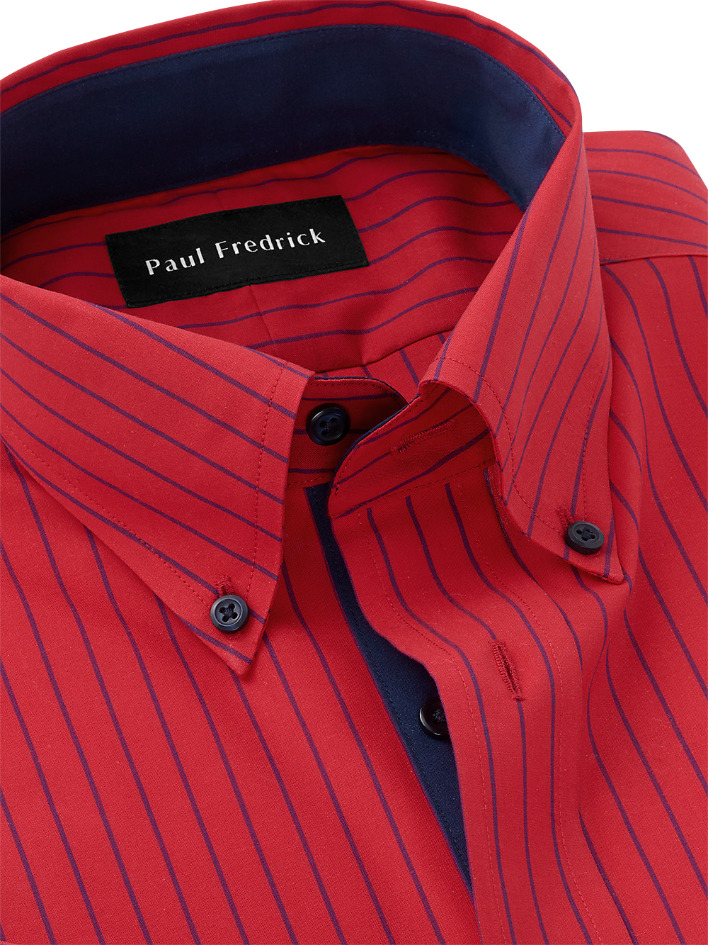 Alternate Image of Non-iron Cotton Stripe Dress Shirt With Contrast Trim-2