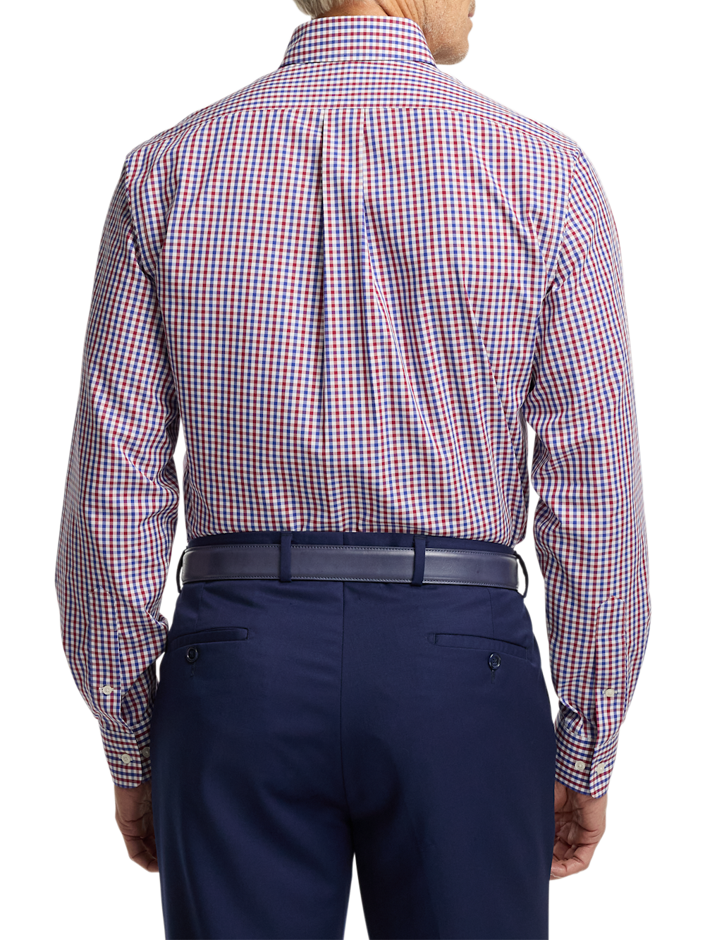 Alternate Image of Non-iron Cotton Gingham Dress Shirt With Contrast Trim-4