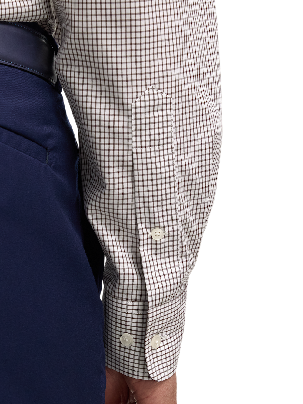 Alternate Image of Non-iron Cotton Check Dress Shirt With Contrast Trim-3