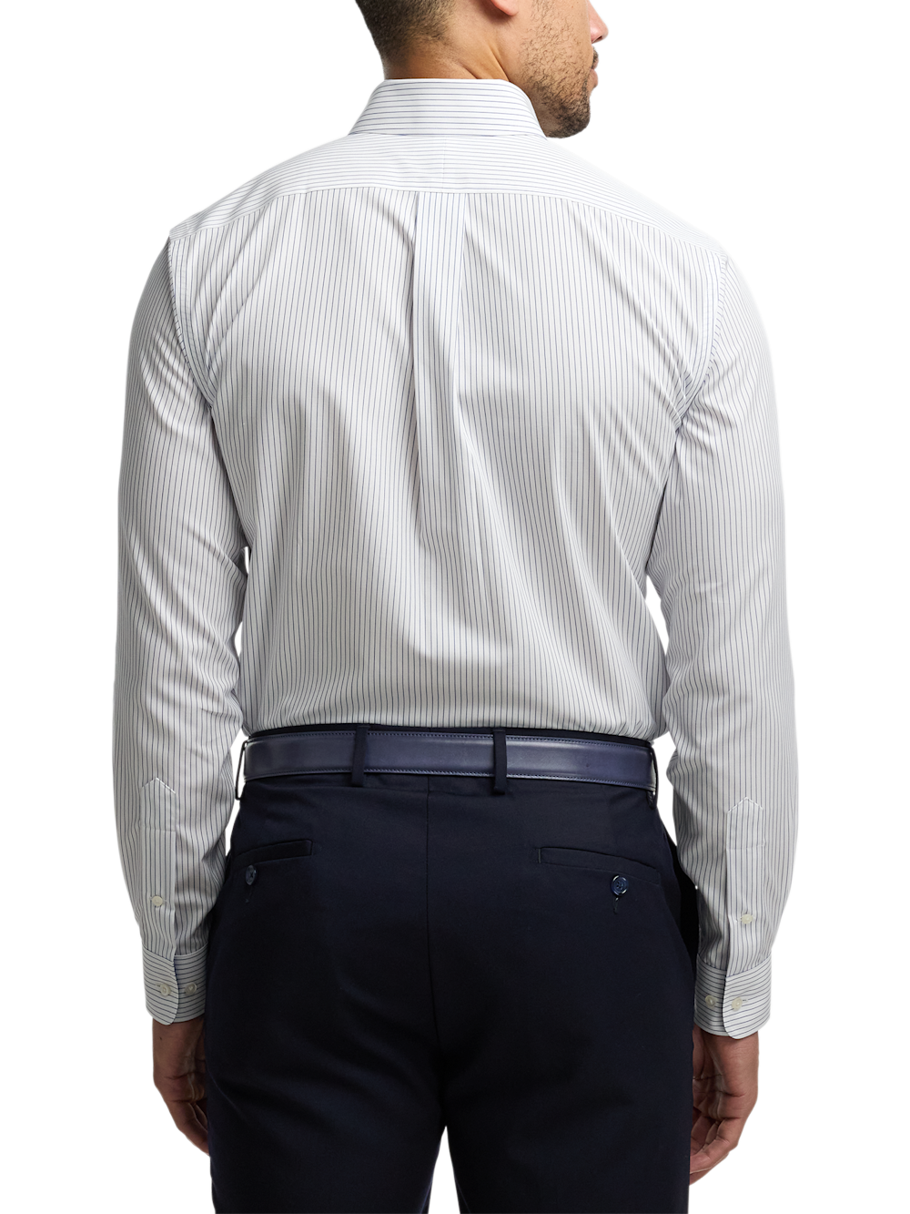 Alternate Image of Non-iron Cotton Stripe Dress Shirt With Contrast Trim-4