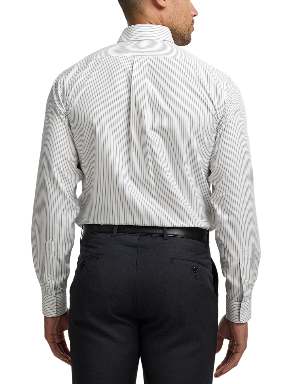 Alternate Image of Non-iron Cotton Stripe Dress Shirt With Contrast Trim-4