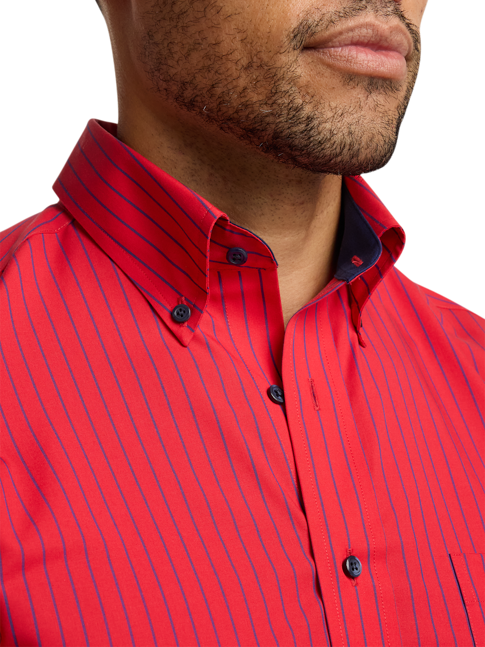 Alternate Image of Non-iron Cotton Stripe Dress Shirt With Contrast Trim-2