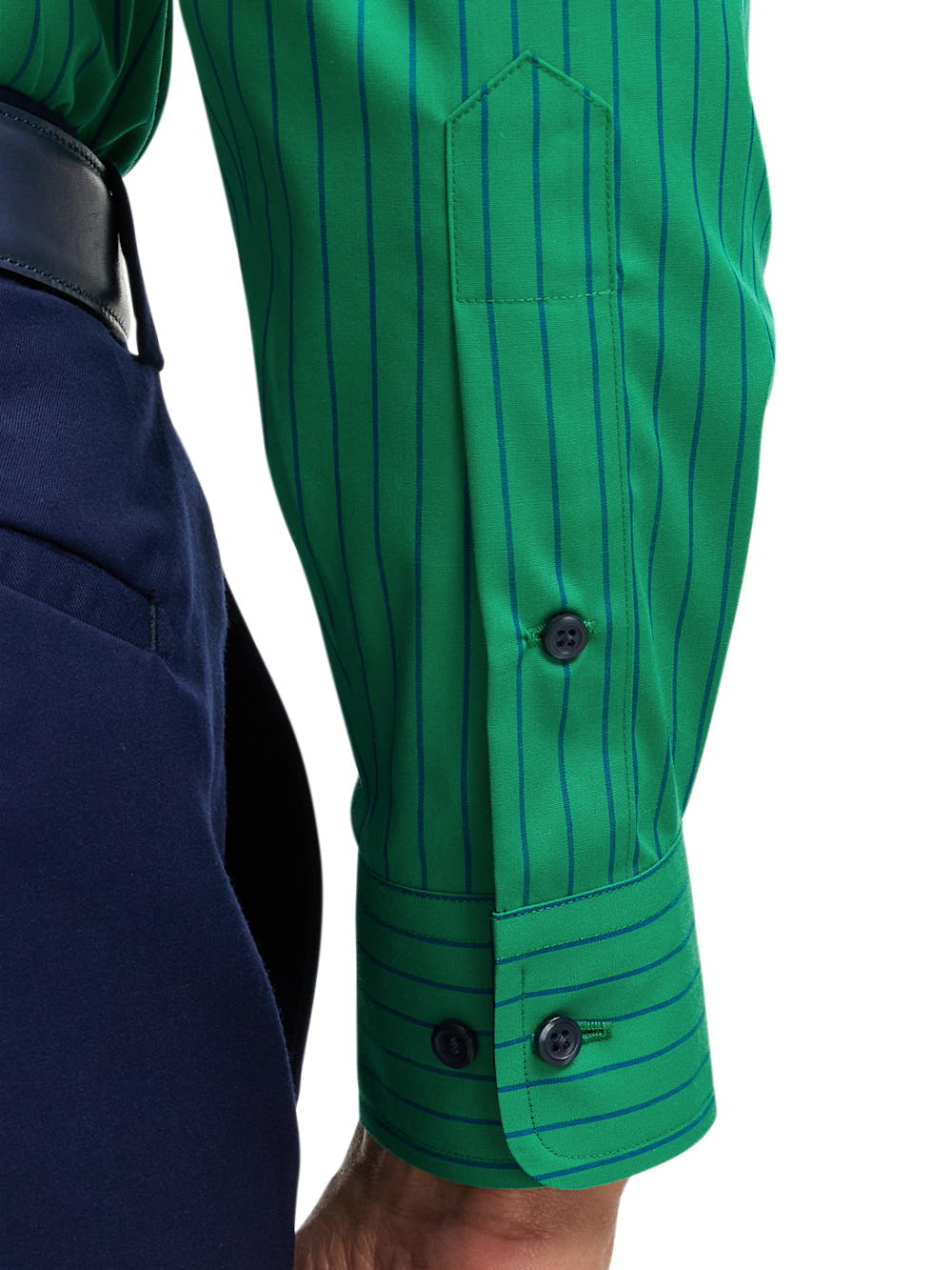 Alternate Image of Non-iron Cotton Stripe Dress Shirt With Contrast Trim-3