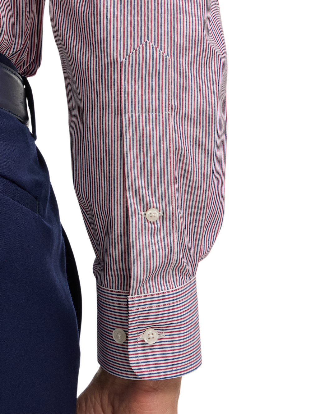 Alternate Image of Non-iron Cotton Stripe Dress Shirt With Contrast Trim-3