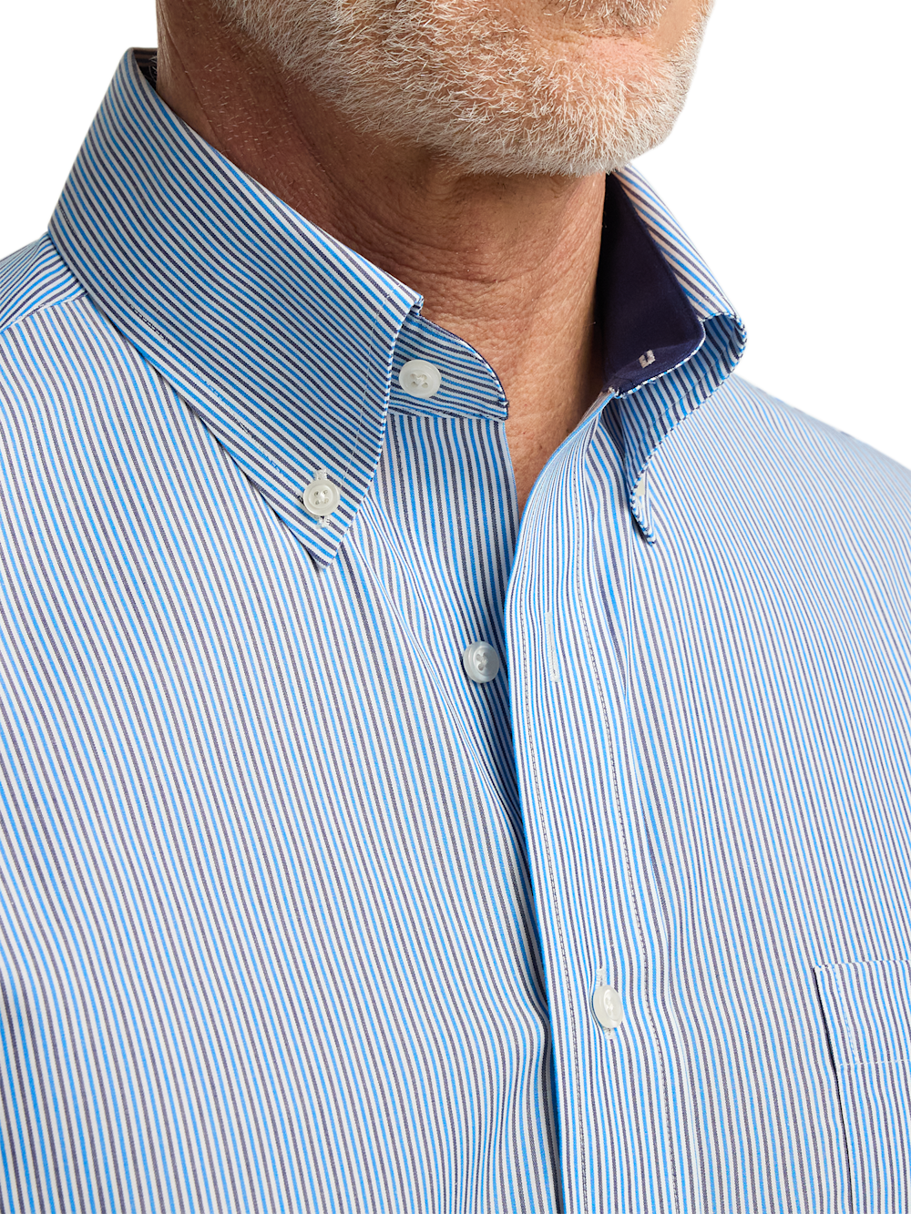 Alternate Image of Non-iron Cotton Stripe Dress Shirt With Contrast Trim-2