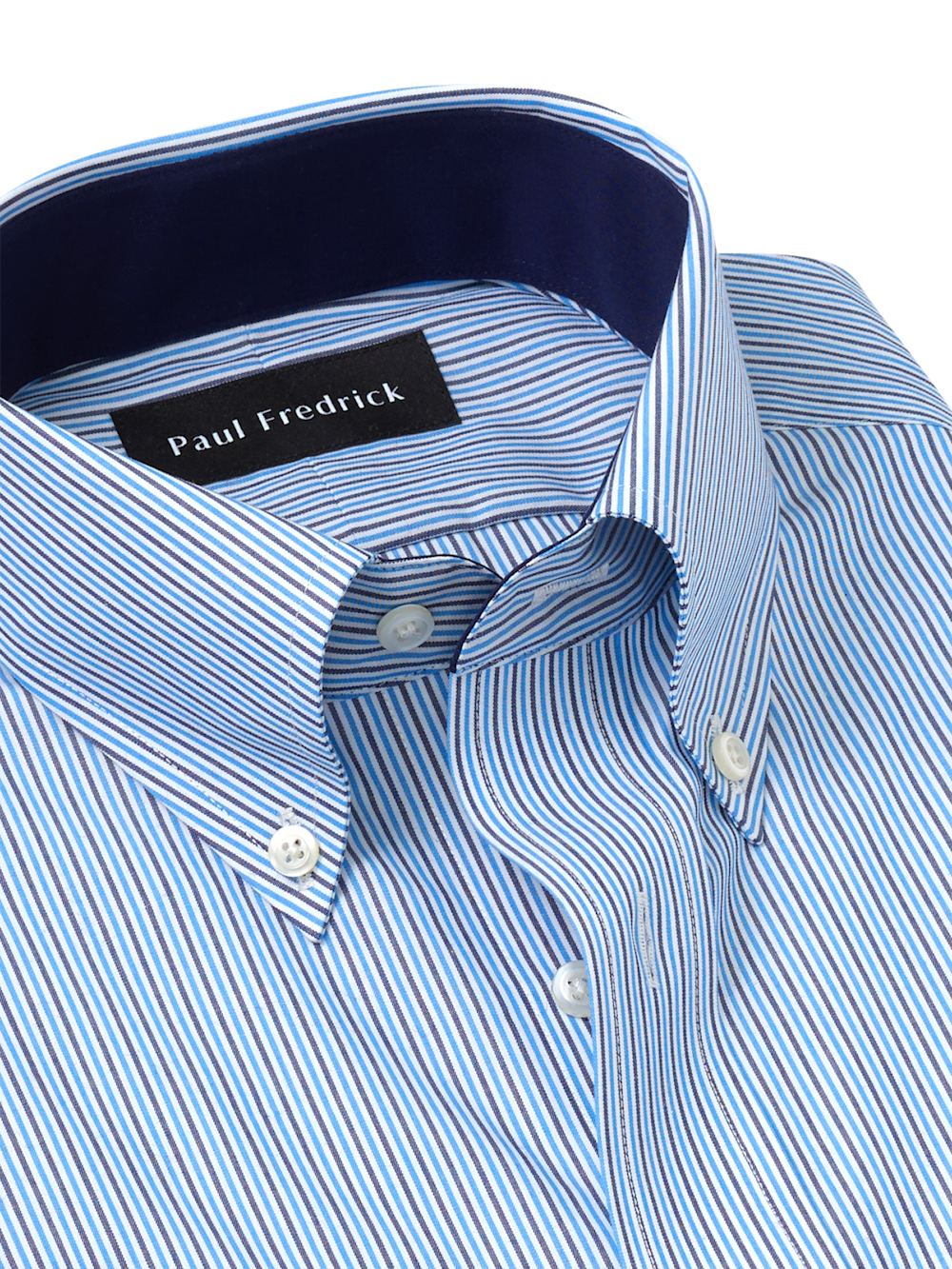 Alternate Image of Non-iron Cotton Stripe Dress Shirt With Contrast Trim-6