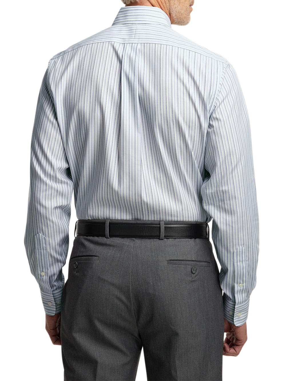 Alternate Image of Non-iron Cotton Stripe Dress Shirt With Contrast Trim-4