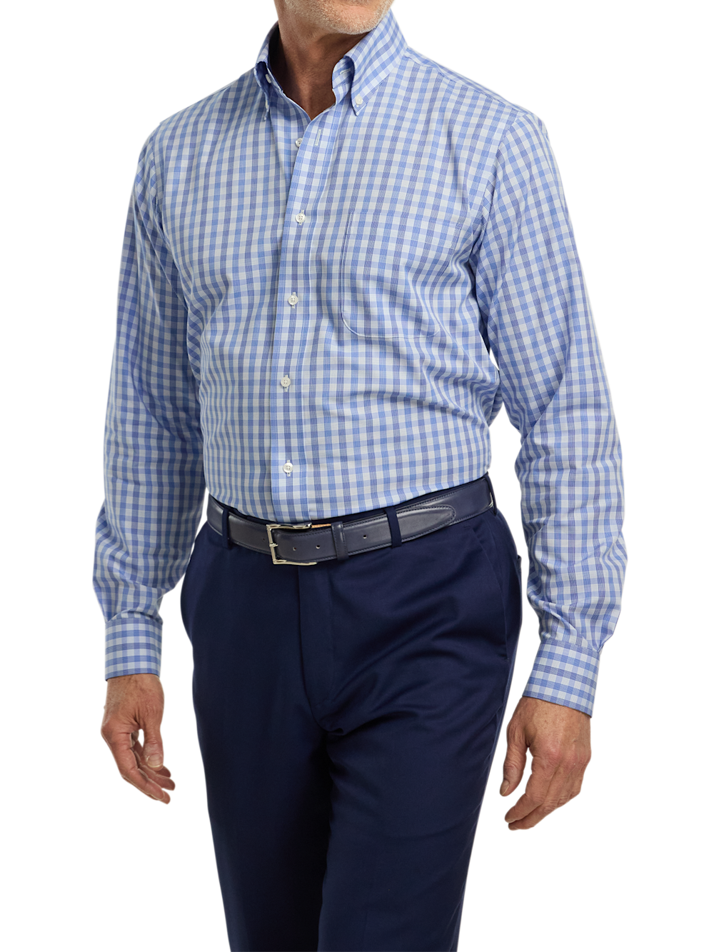 Alternate Image of Non-iron Cotton Plaid Dress Shirt With Contrast Trim-1
