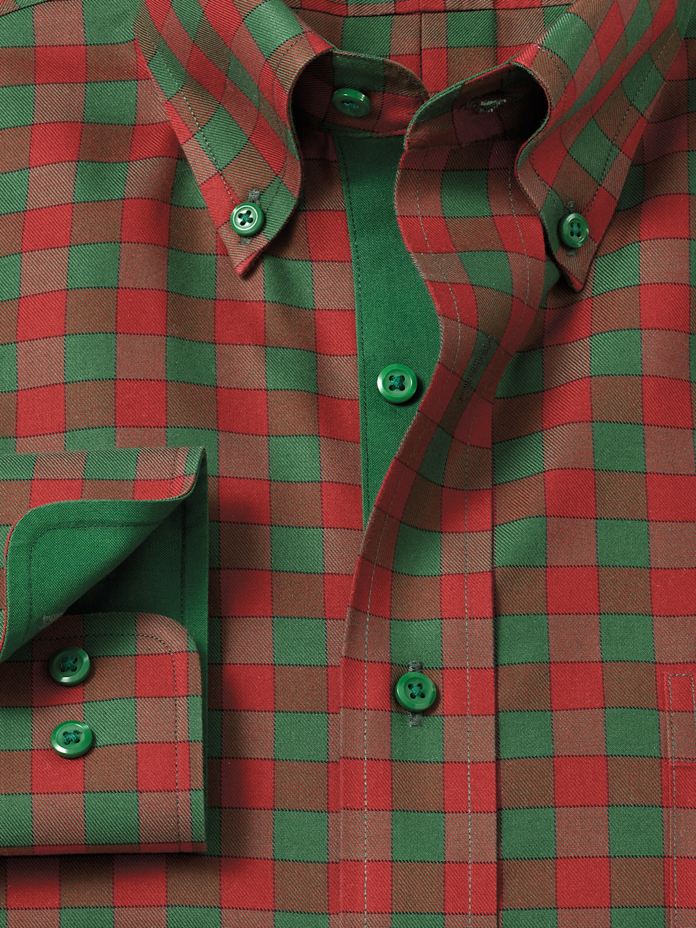Alternate Image of Comfort Stretch Non-iron Check Dress Shirt With Contrast Trim-5
