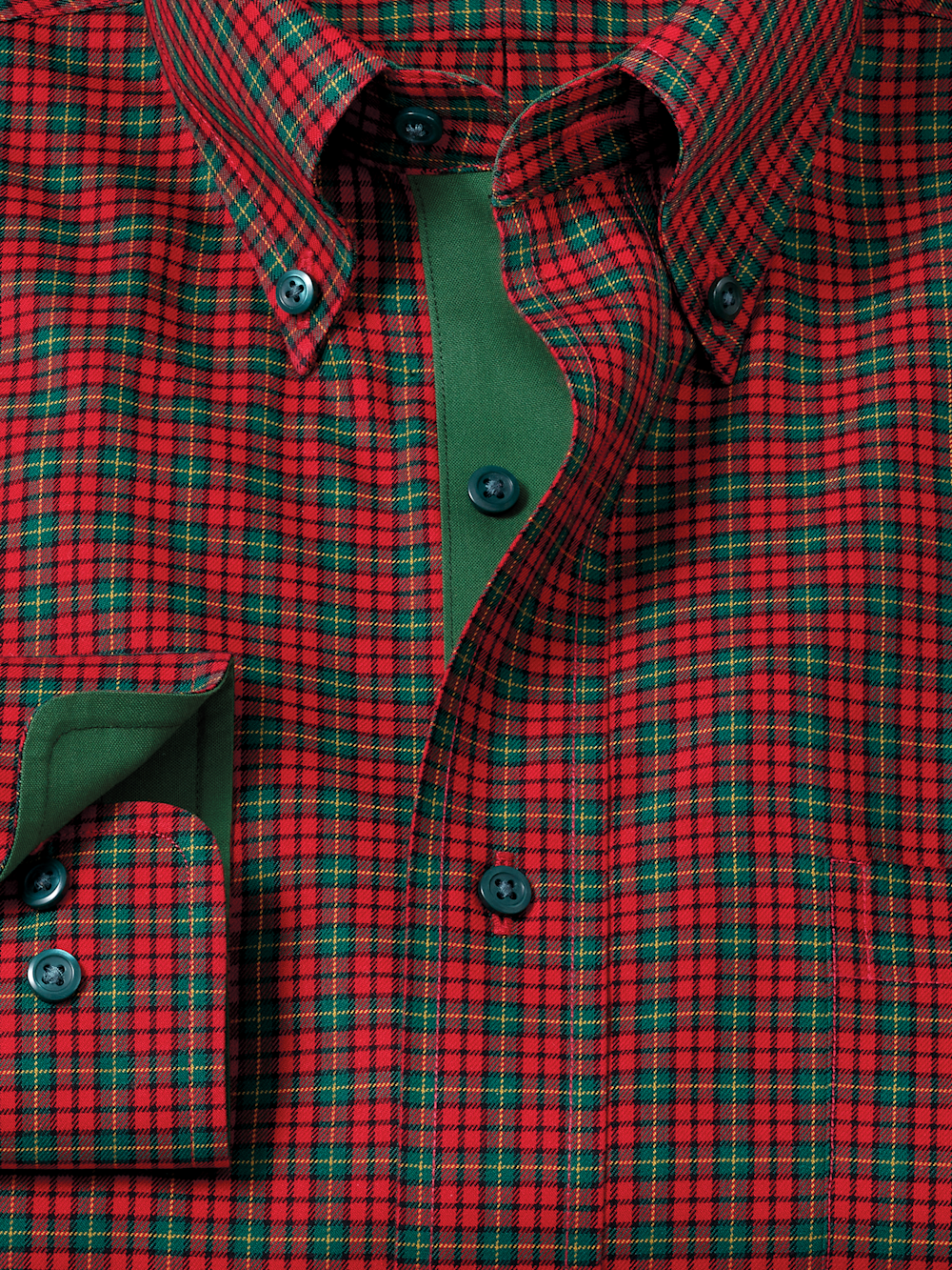 Alternate Image of Comfort Stretch Non-iron Plaid Dress Shirt With Contrast Trim-5