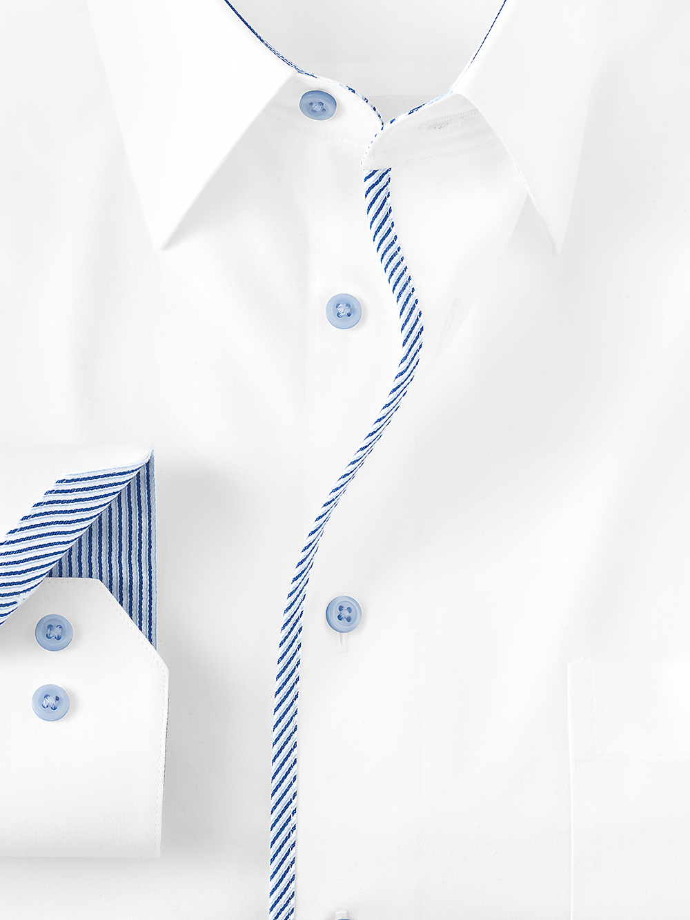 Alternate Image of Non-iron Cotton Solid Dress Shirt With Contrast Trim-1