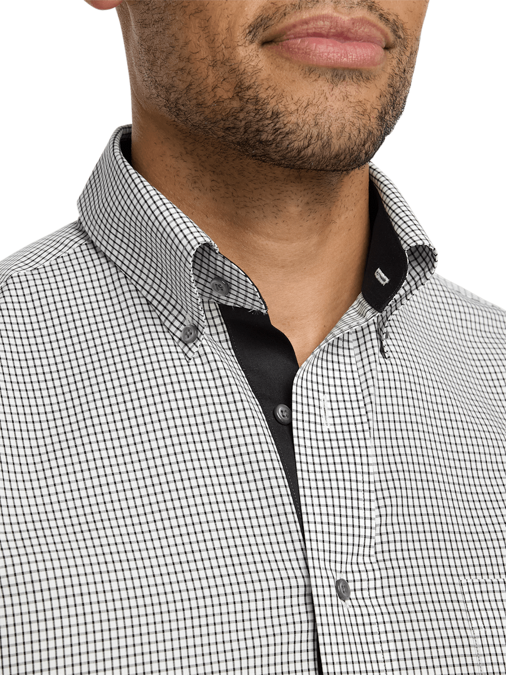 Alternate Image of Non-iron Cotton Check Dress Shirt With Contrast Trim-2