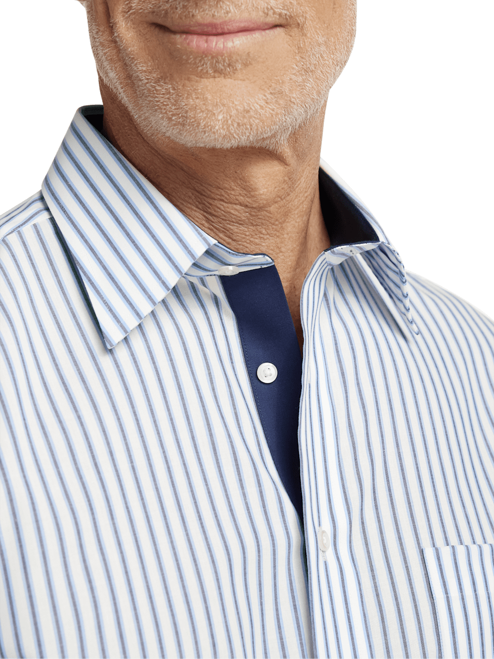 Alternate Image of Non-iron Cotton Stripe Dress Shirt With Contrast Trim-2