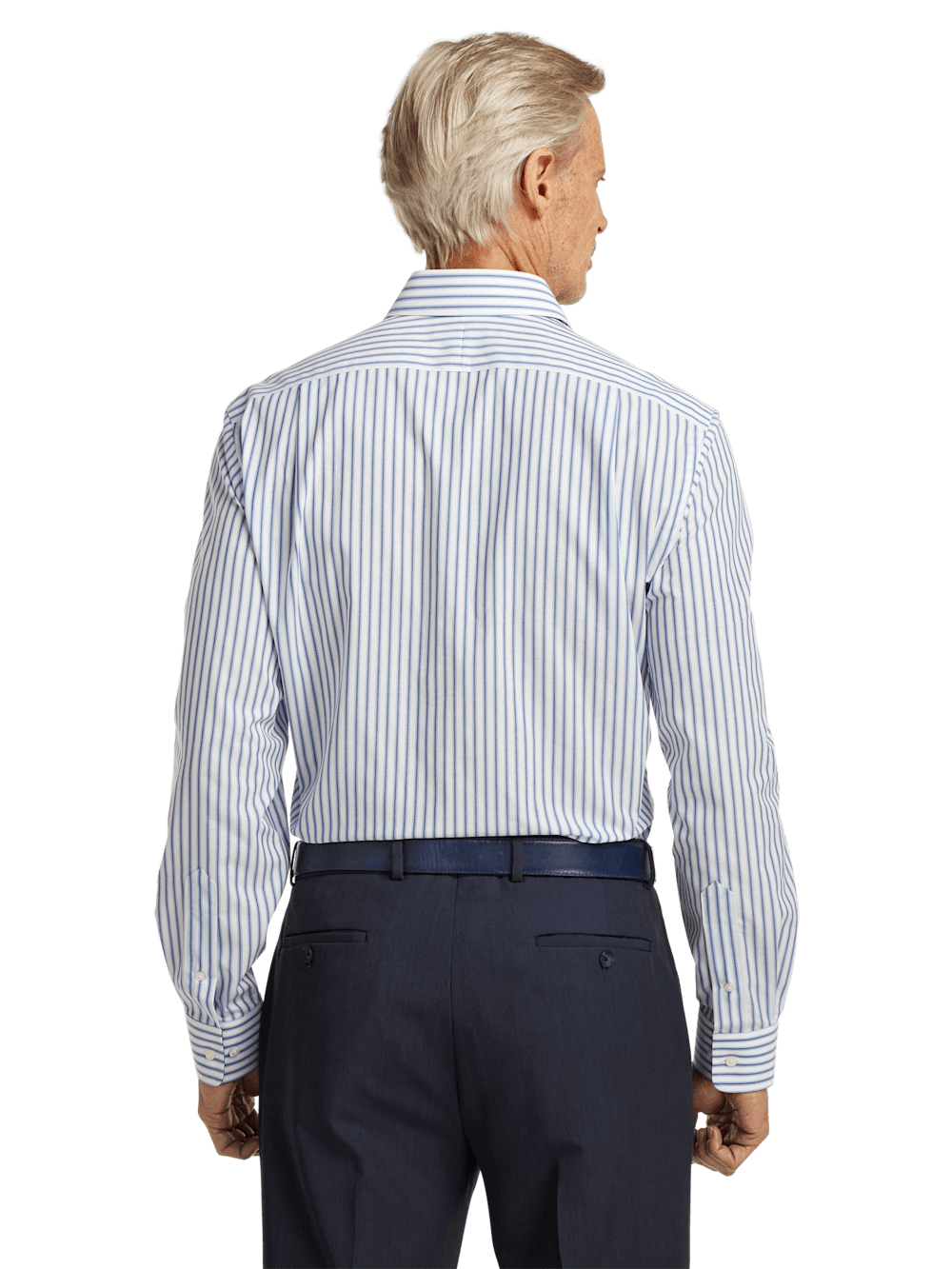 Alternate Image of Non-iron Cotton Stripe Dress Shirt With Contrast Trim-4