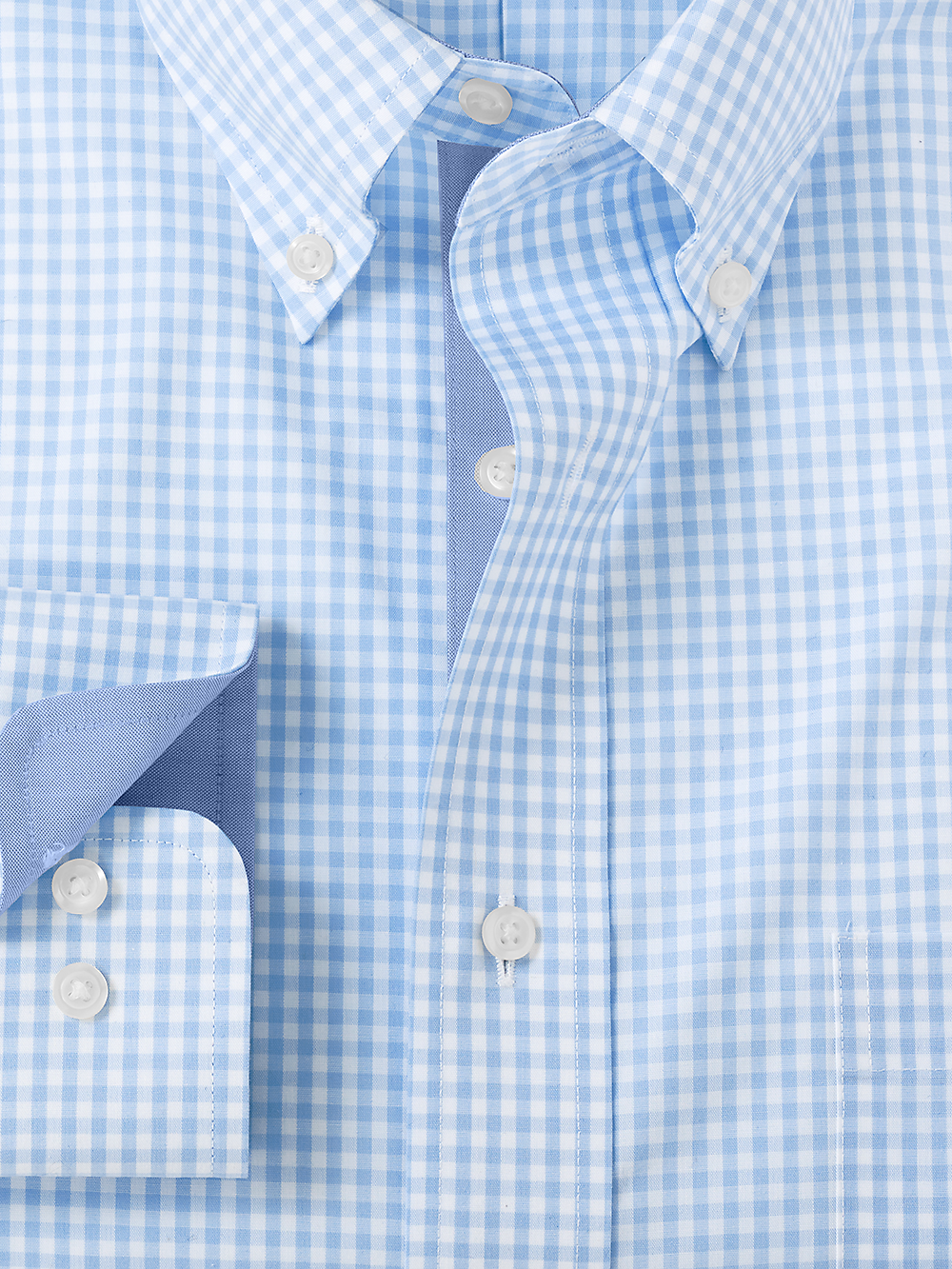 Alternate Image of Non-iron Cotton Check Dress Shirt With Contrast Trim-1