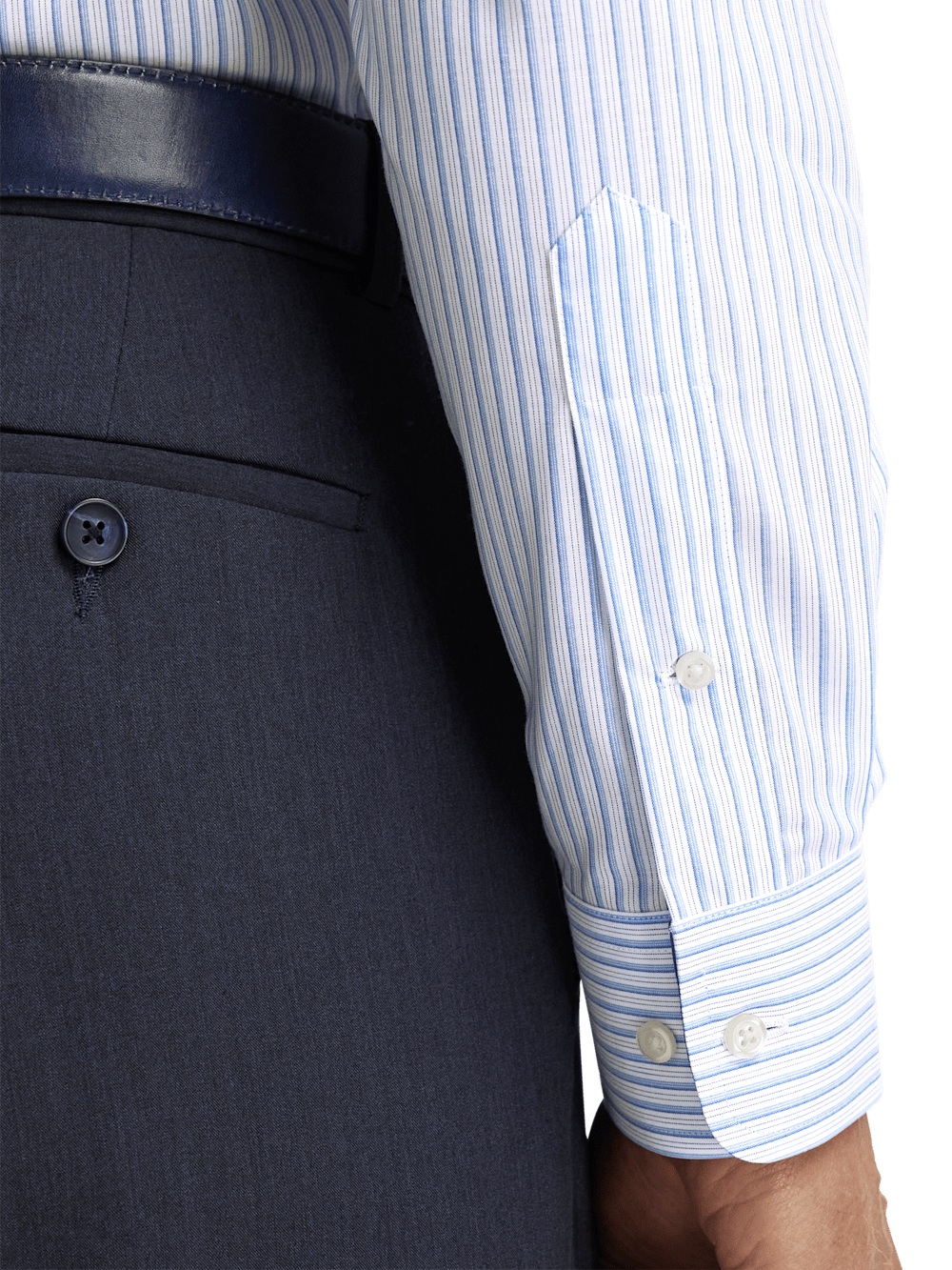 Alternate Image of Non-iron Cotton Stripe Dress Shirt With Contrast Trim-3