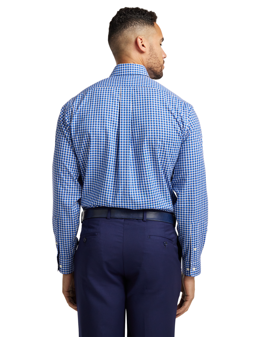 Alternate Image of Non-iron Cotton Check Dress Shirt With Contrast Trim-4