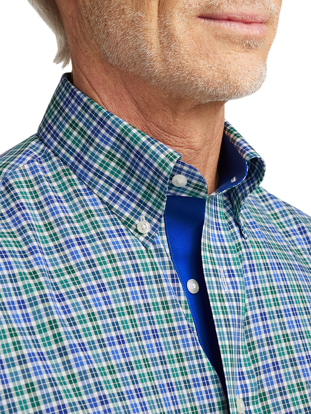 Alternate Image of Non-iron Cotton Check Dress Shirt With Contrast Trim-2