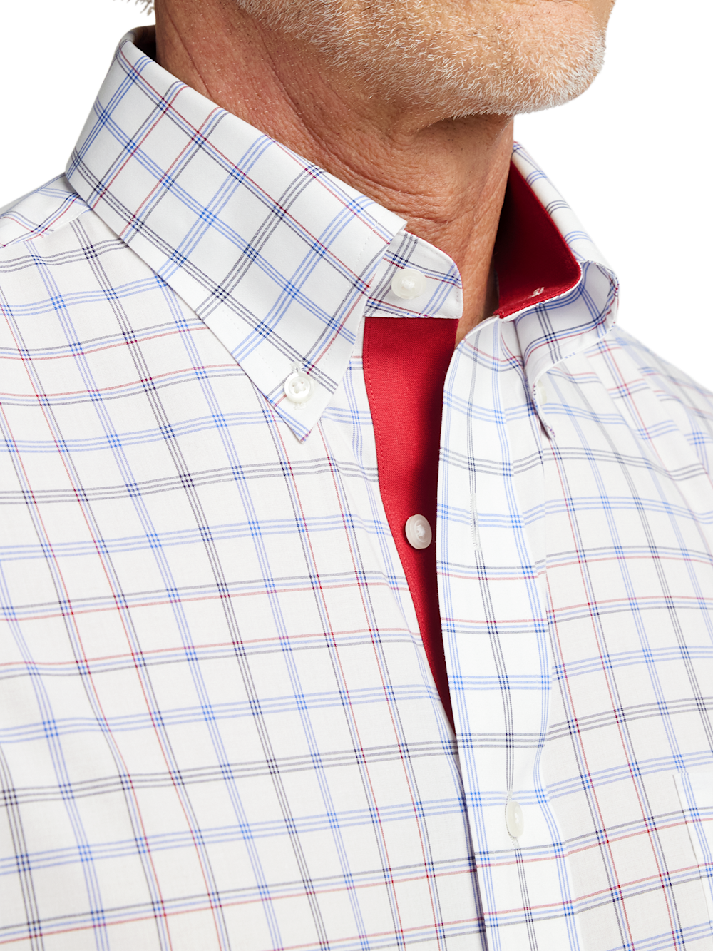 Alternate Image of Non-iron Cotton Check Dress Shirt With Contrast Trim-2