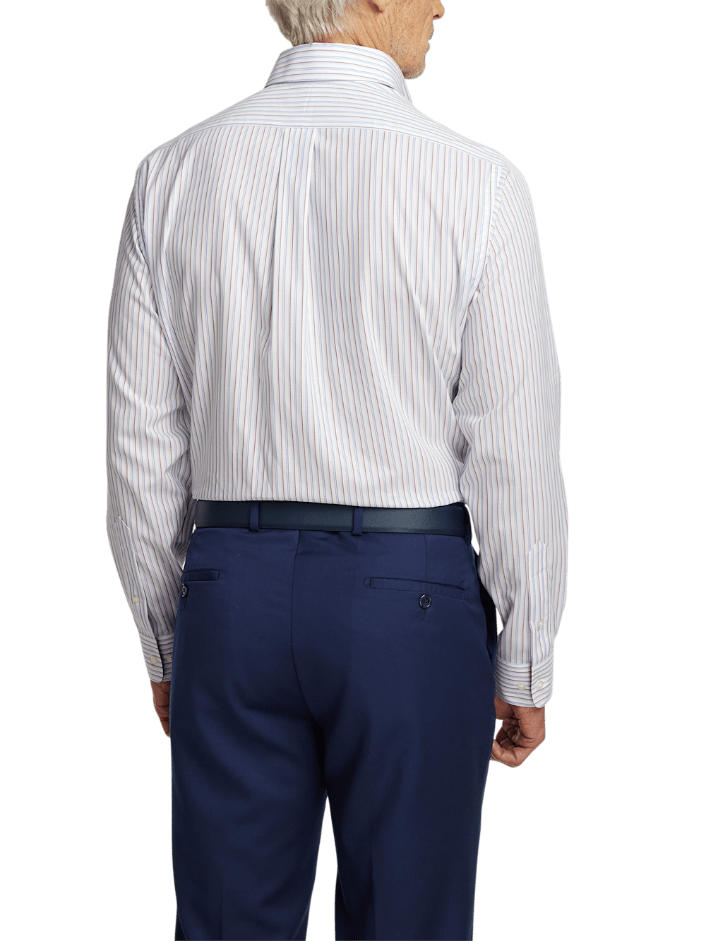 Alternate Image of Non-iron Cotton Stripe Dress Shirt With Contrast Trim-4