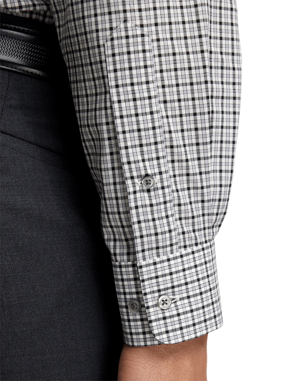 Alternate Image of Non-iron Cotton Check Dress Shirt With Contrast Trim-3