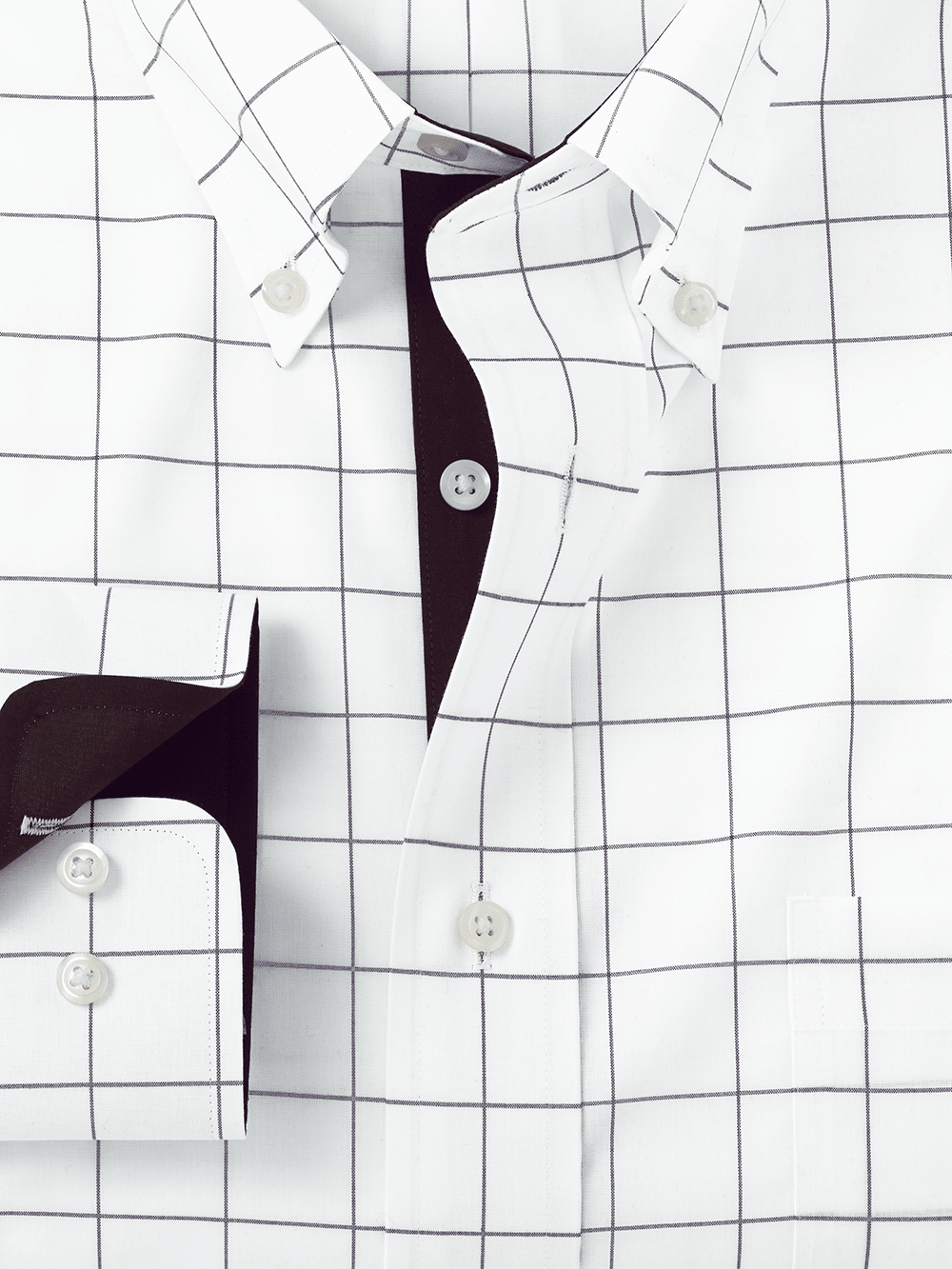 Alternate Image of Non-iron Cotton Windowpane Dress Shirt With Contrast Trim-1