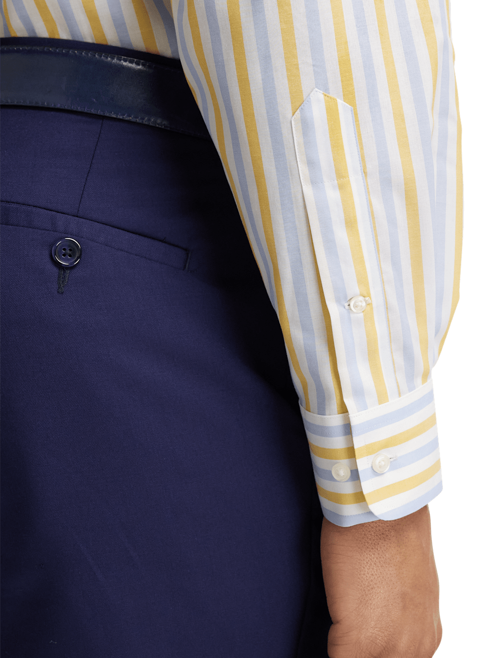 Alternate Image of Non-iron Cotton Stripe Dress Shirt With Contrast Trim-3