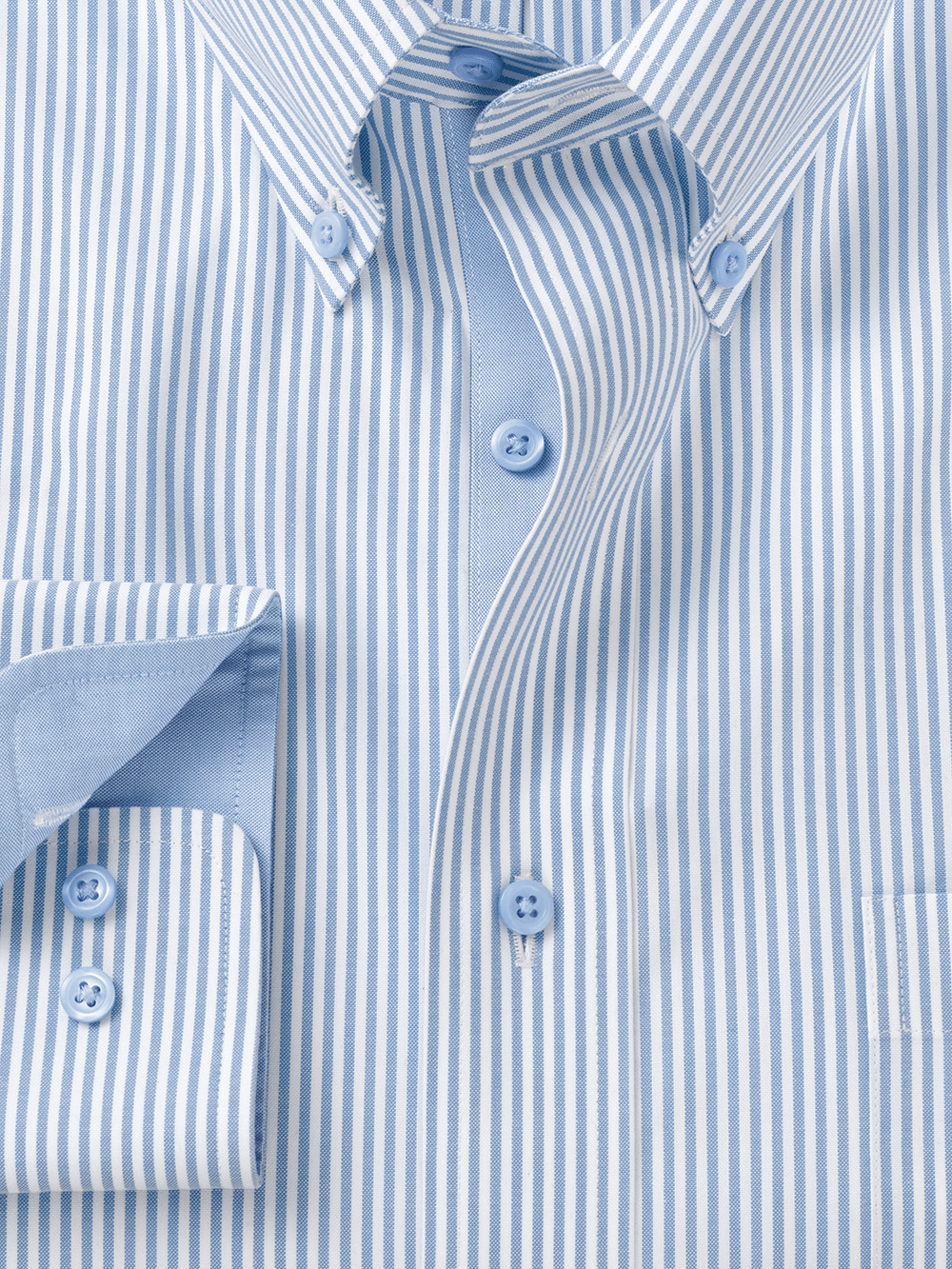 Alternate Image of Comfort Stretch Non-iron Stripe Dress Shirt With Contrast Trim-1