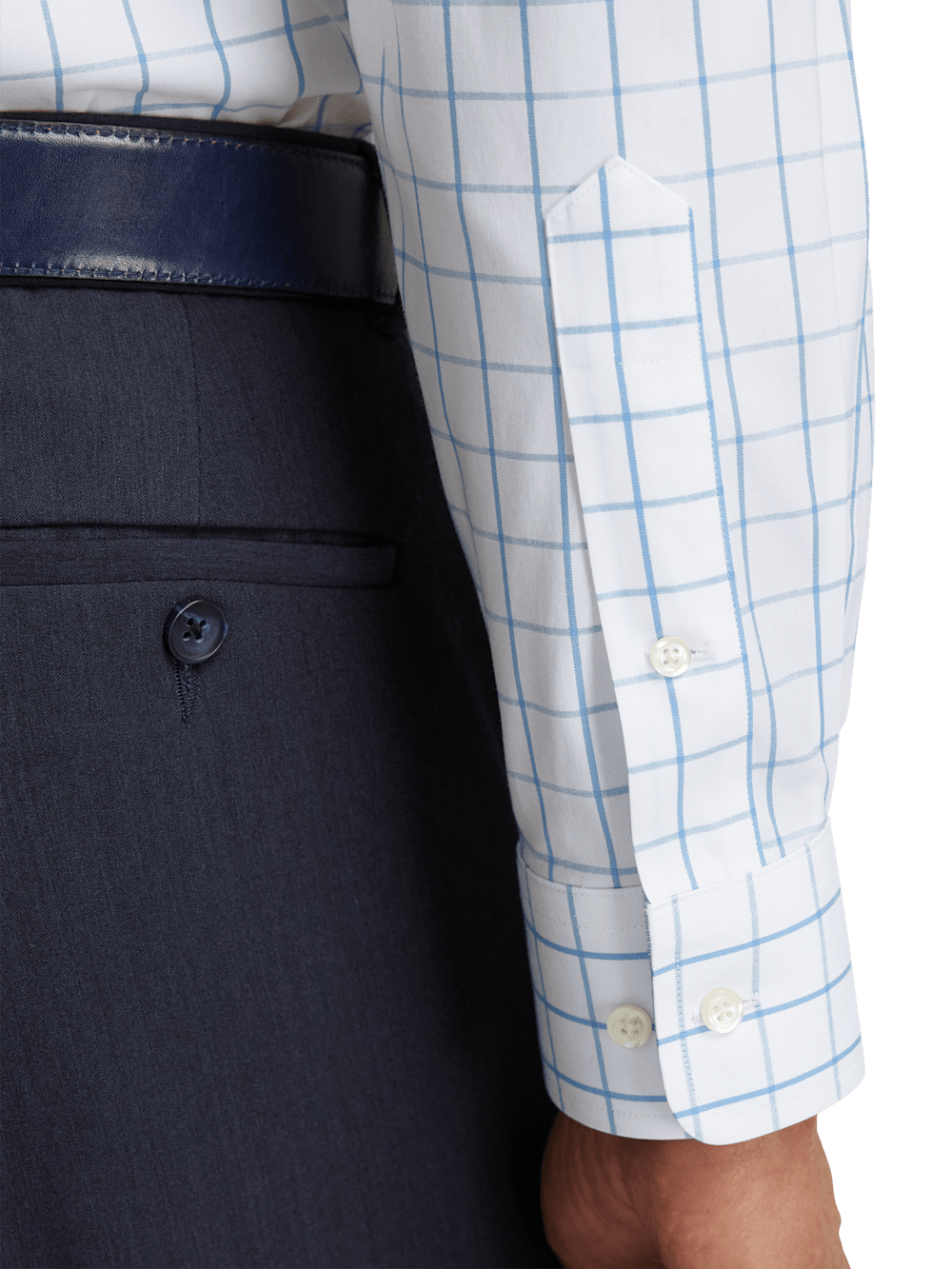 Alternate Image of Comfort Stretch Non-iron Check Dress Shirt With Contrast Trim-3