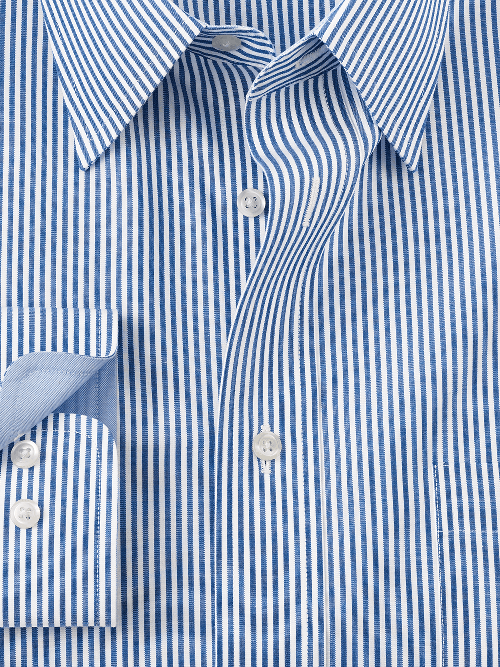 Alternate Image of Non-iron Cotton Stripe Dress Shirt With Contrast Trim-1
