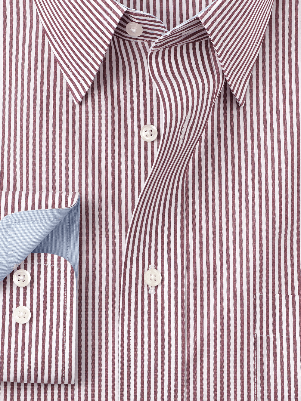 Alternate Image of Non-iron Cotton Stripe Dress Shirt With Contrast Trim-1