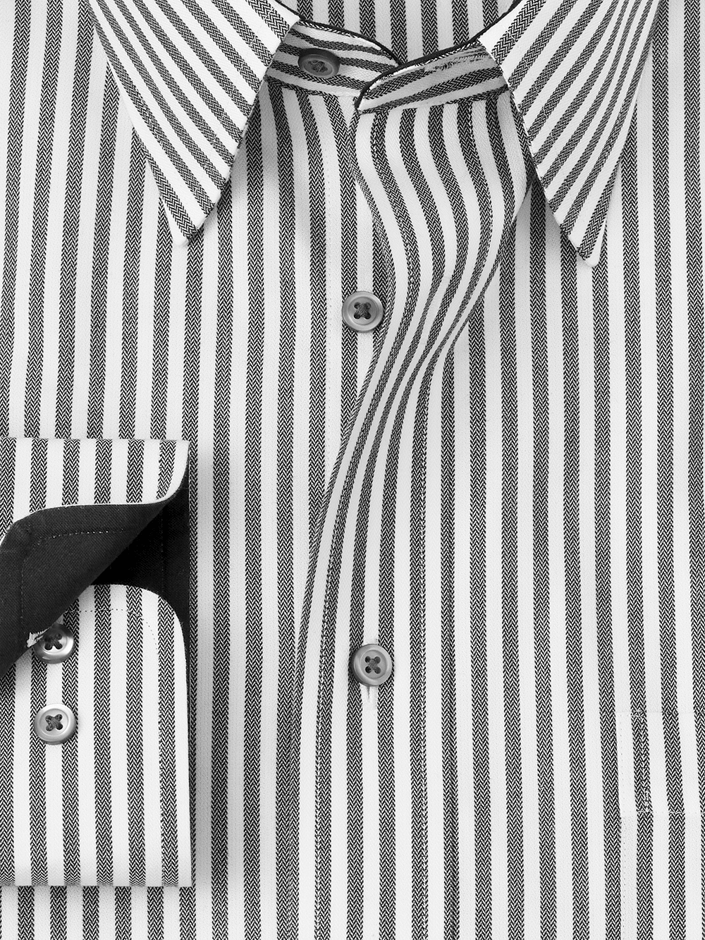Alternate Image of Non-iron Cotton Stripe Dress Shirt With Contrast Trim-1