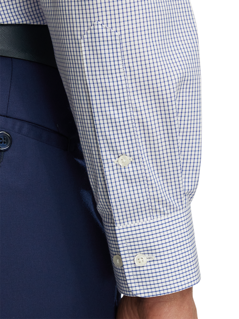 Alternate Image of Non-iron Cotton Check Dress Shirt With Contrast Trim-3