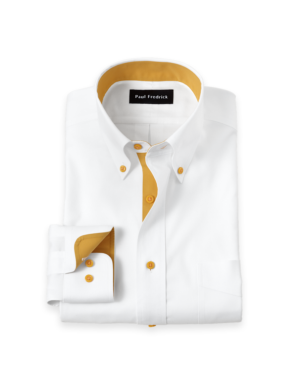 Product Image of Comfort Stretch Non-iron Solid Dress Shirt With Contrast Trim-1