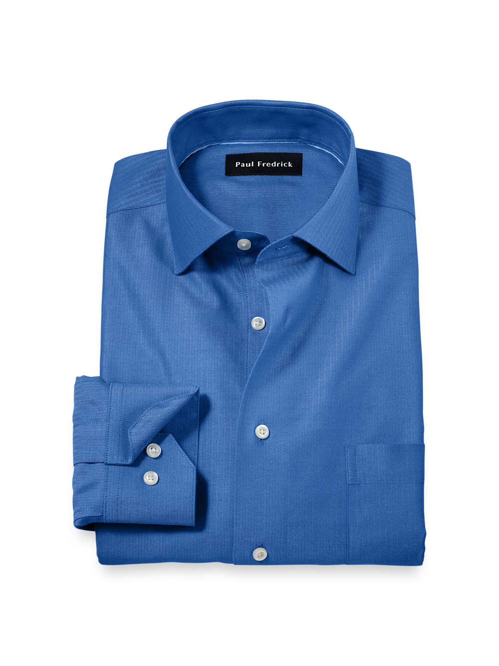 Product Image of Comfort Stretch Non-iron Herringbone Dress Shirt-Cobalt