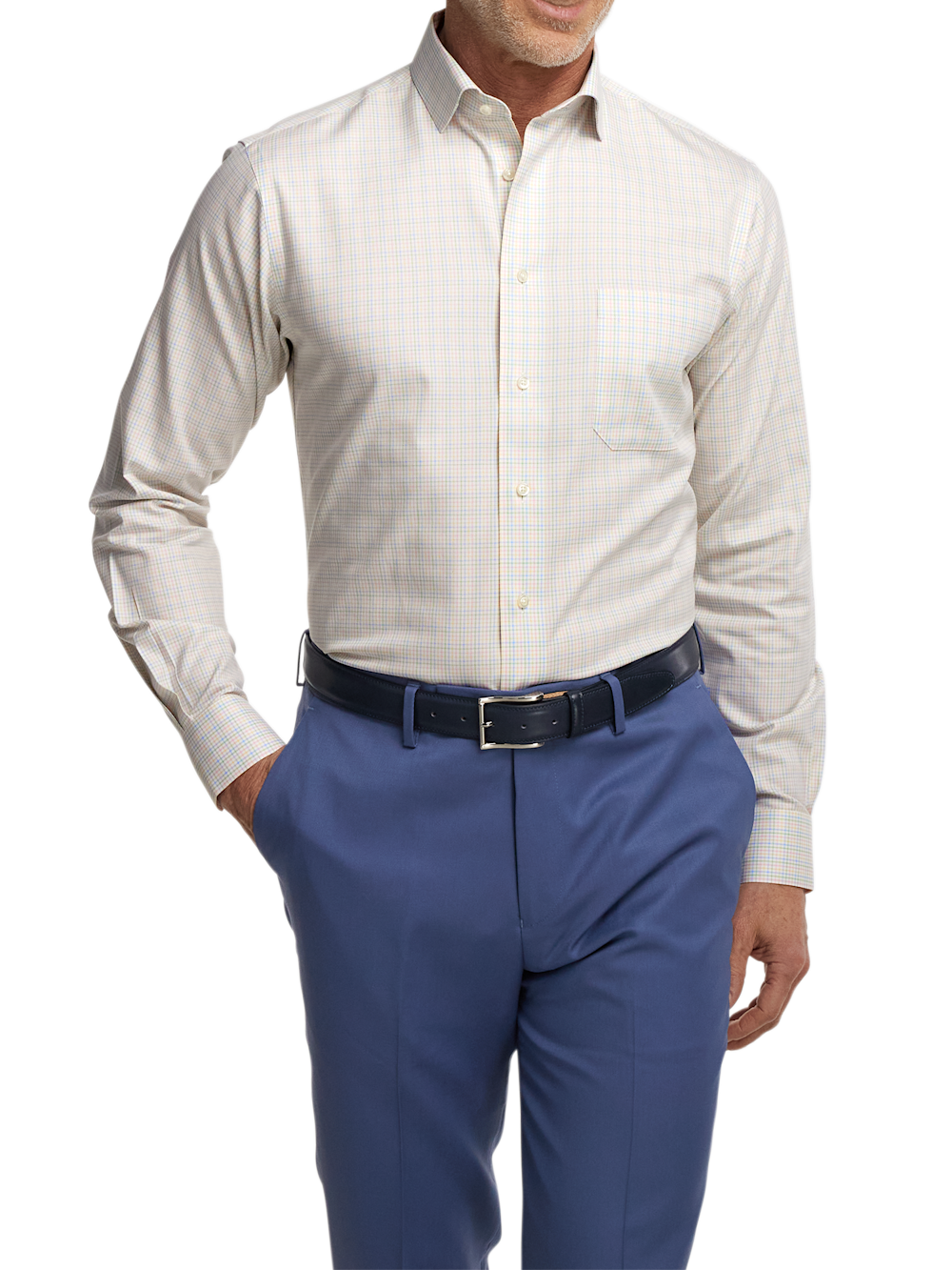 Alternate Image of Comfort Stretch Non-iron Check Dress Shirt-1