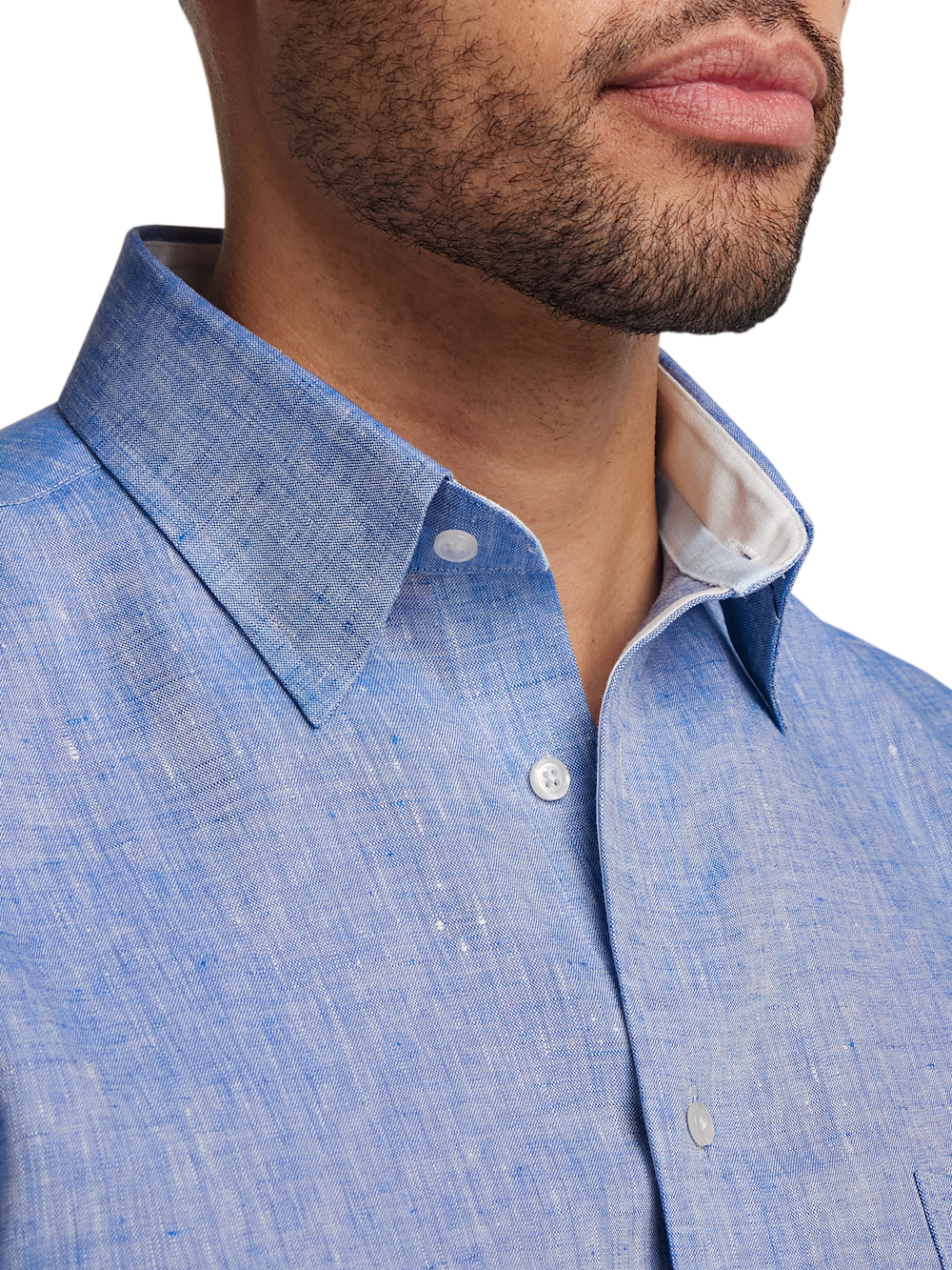 Alternate Image of Non-iron Linen Solid Dress Shirt With Contrast Trim-2