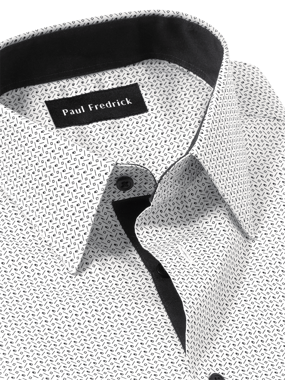 Alternate Image of Non-iron Cotton Deco Print Dress Shirt With Contrast Trim-2